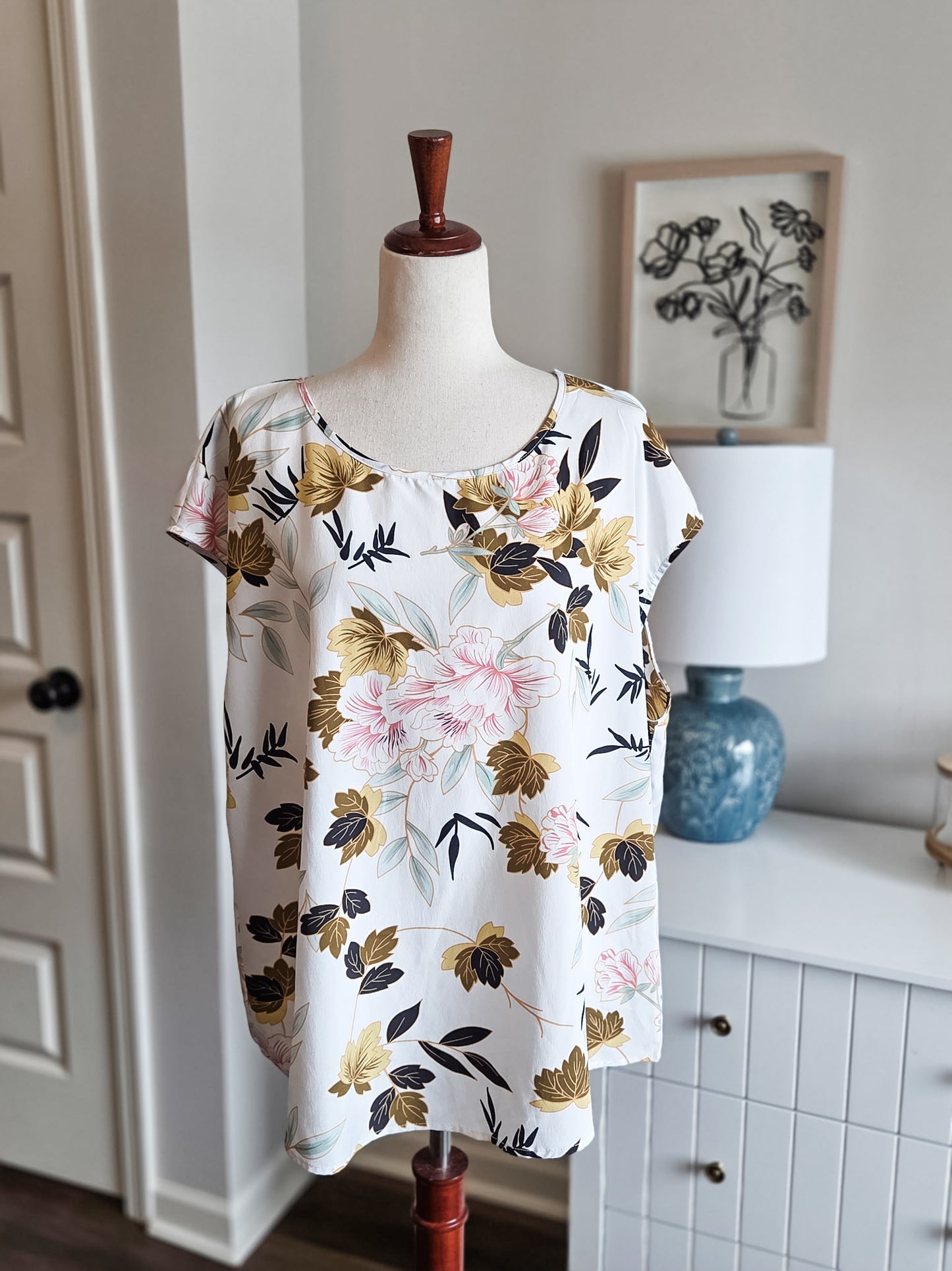 White Floral Top 2-3X
