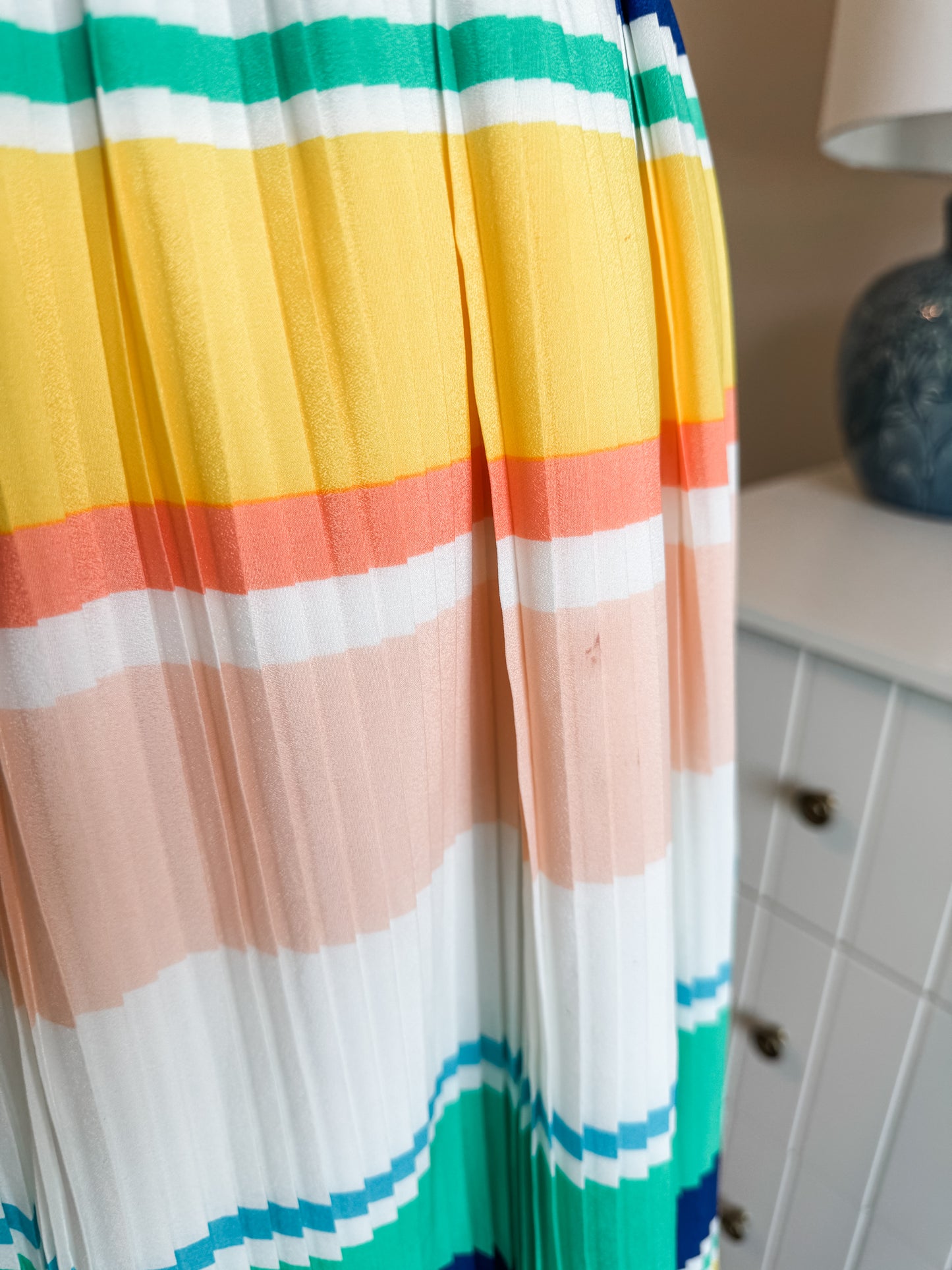 Striped Pleated Skirt XS