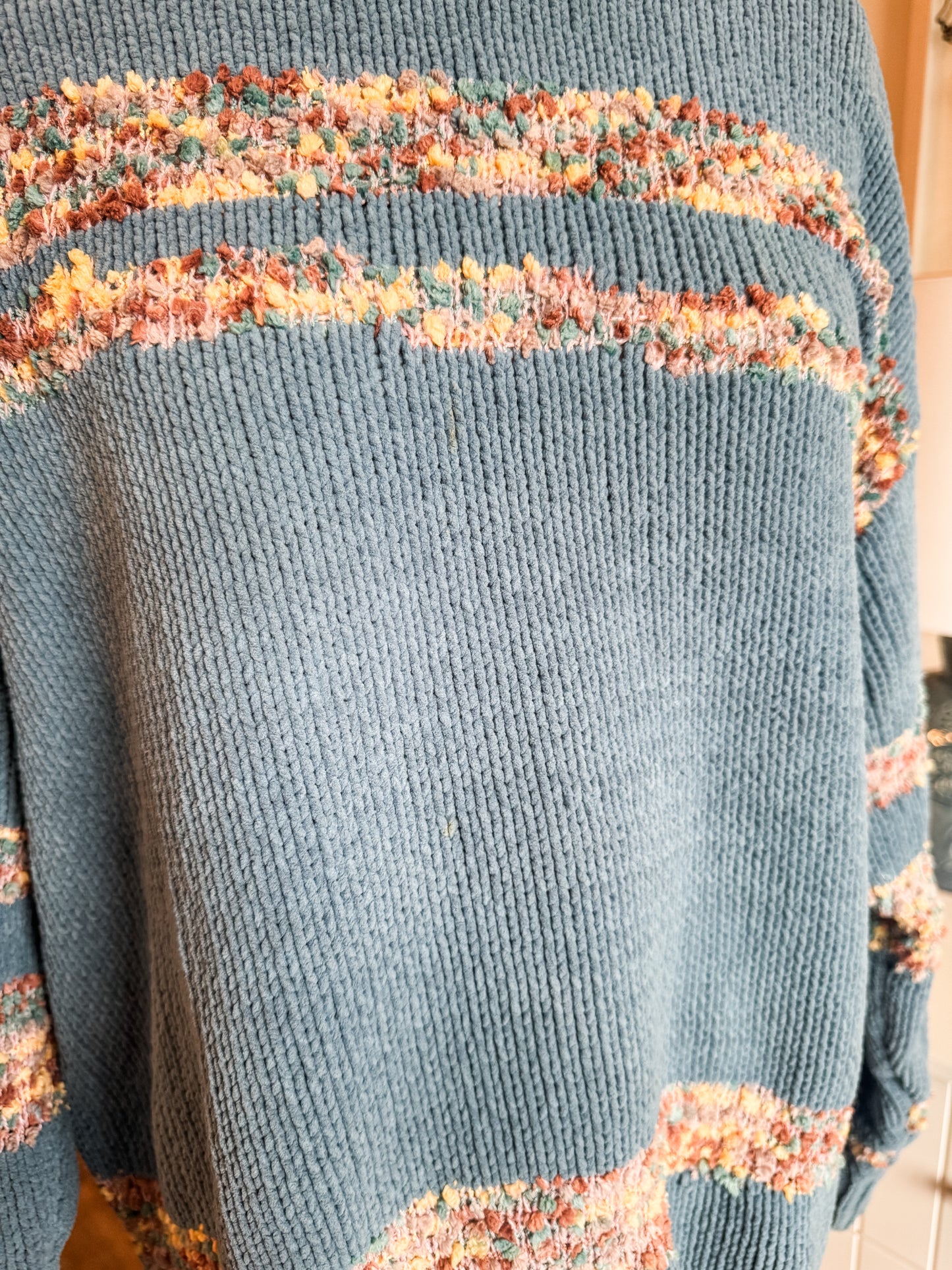 Blue Sweater with Stripes S