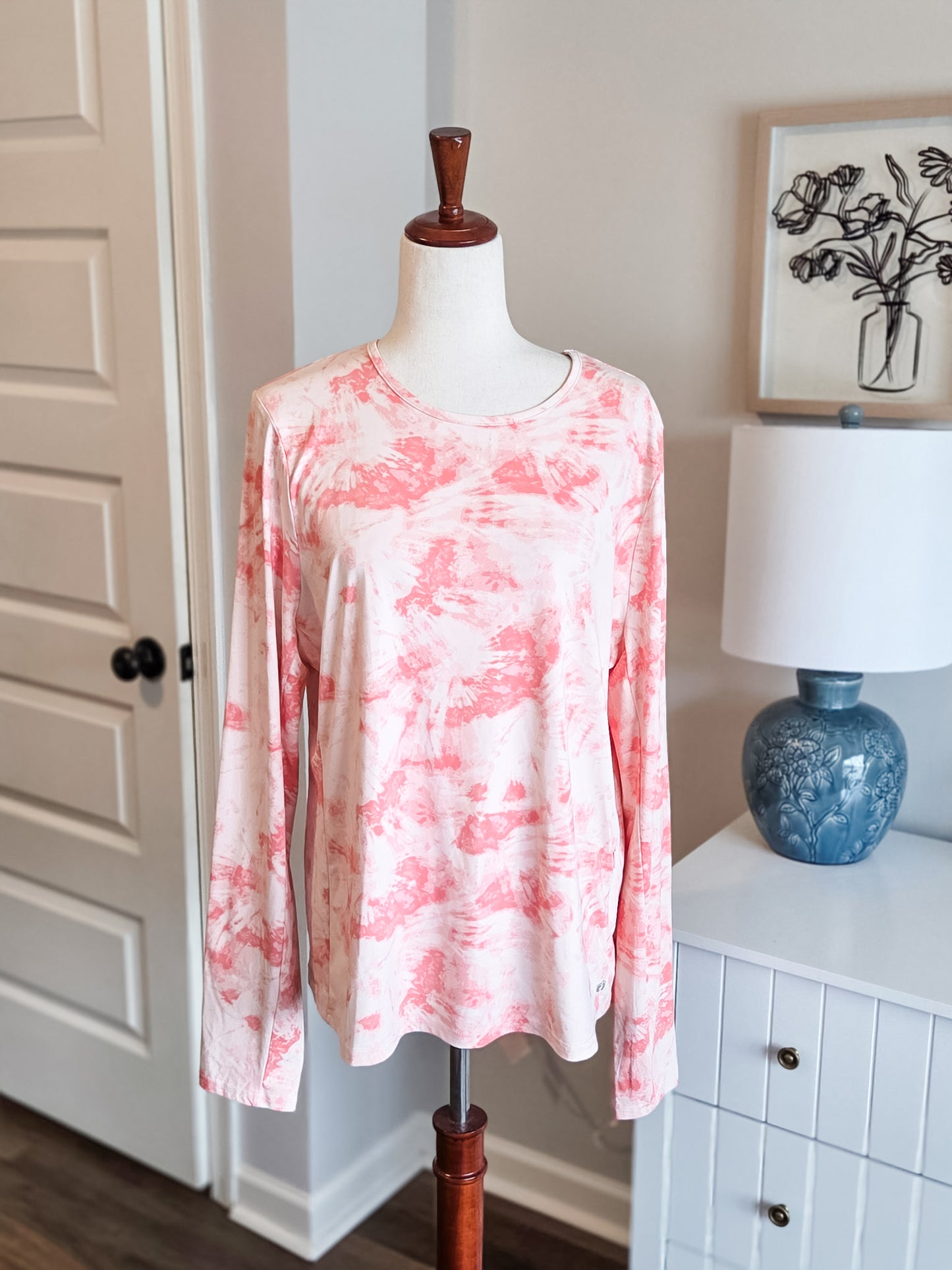Pink Tie Dye Rash Guard Top XXL