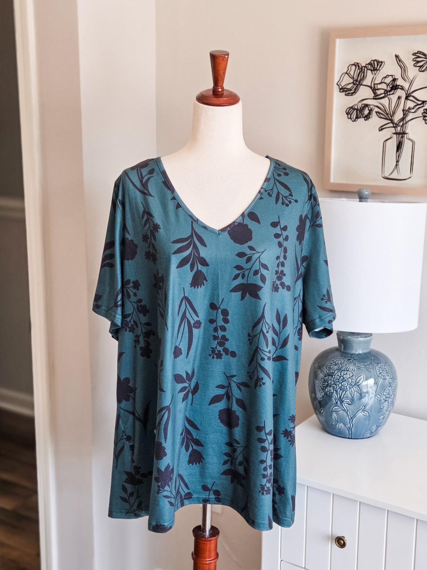 Hunter Green Floral Top 18/20