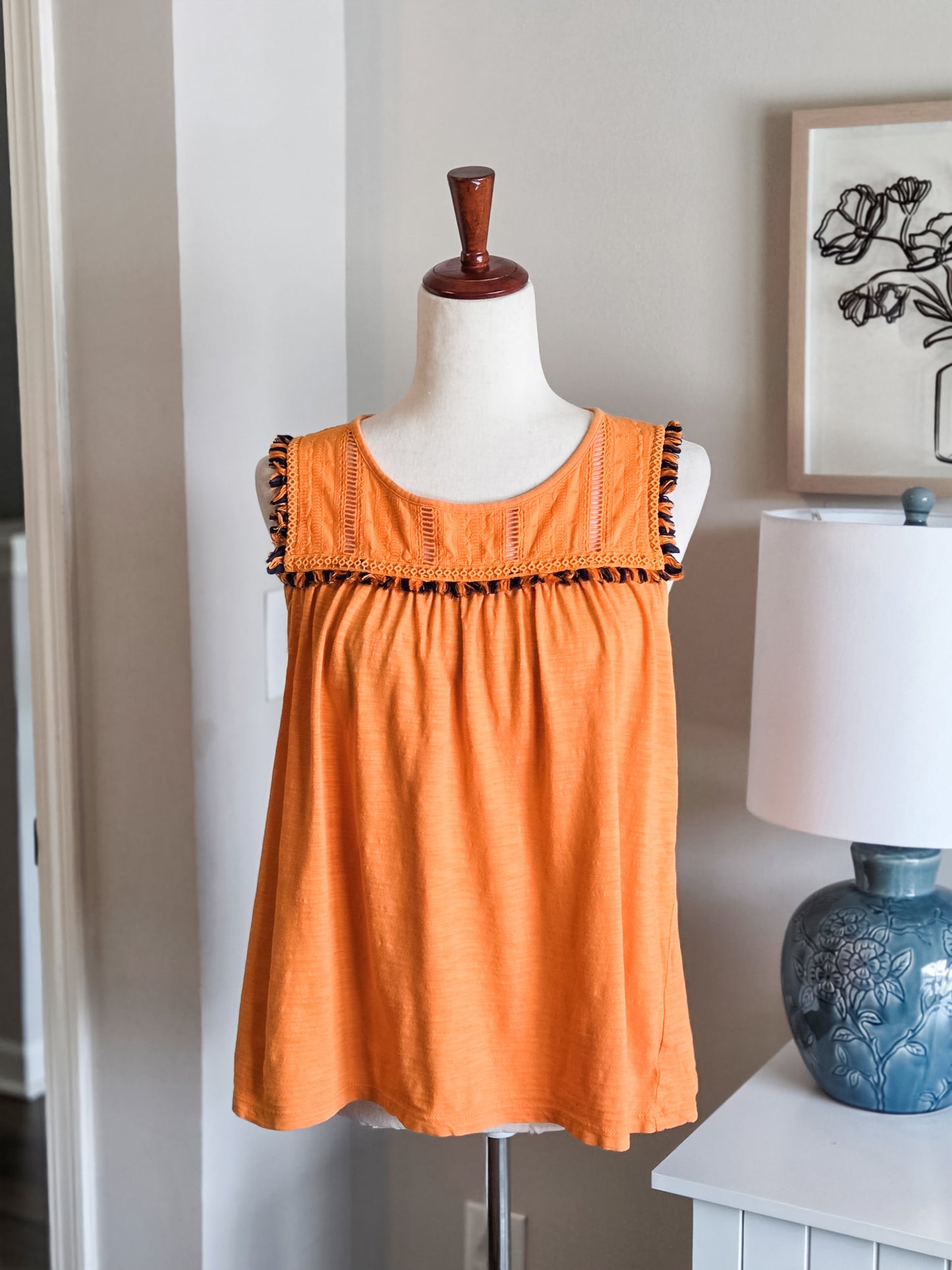 Orange Tasseled Tank M