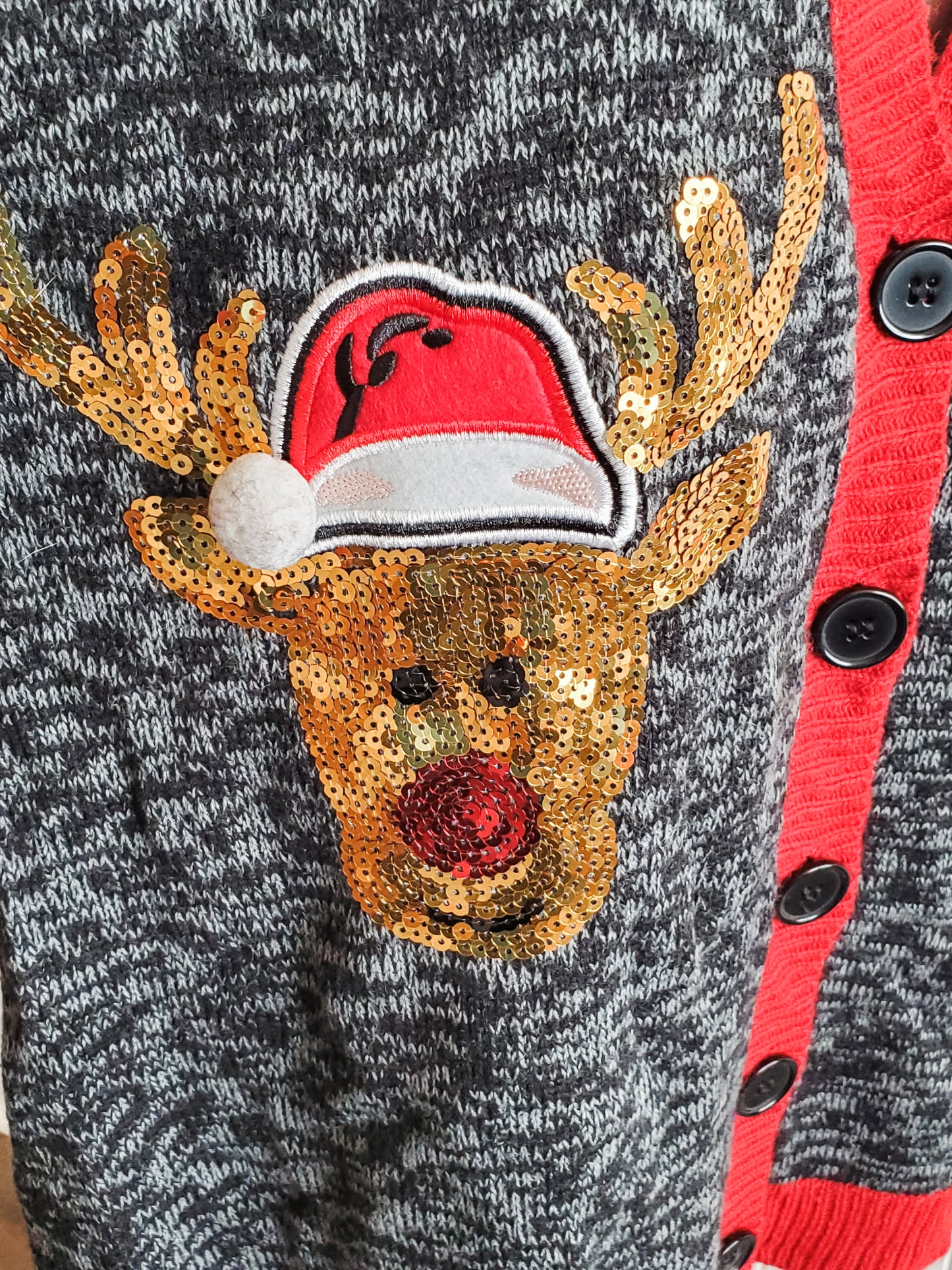 Multi Color Christmas Cardigan L