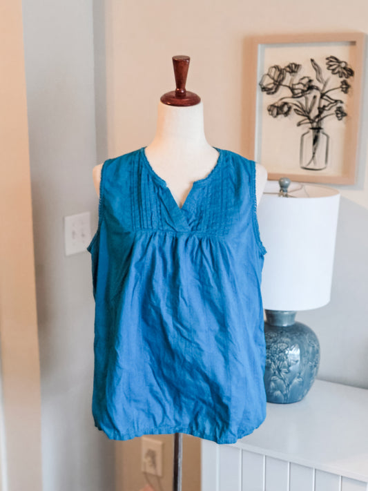 Blue Cotton Tank L