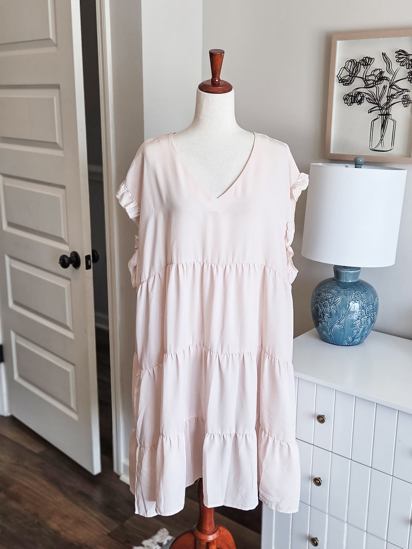 Cream Tiered Dress XL-1X
