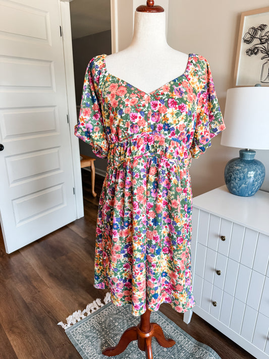 Multi Color Floral Dress L