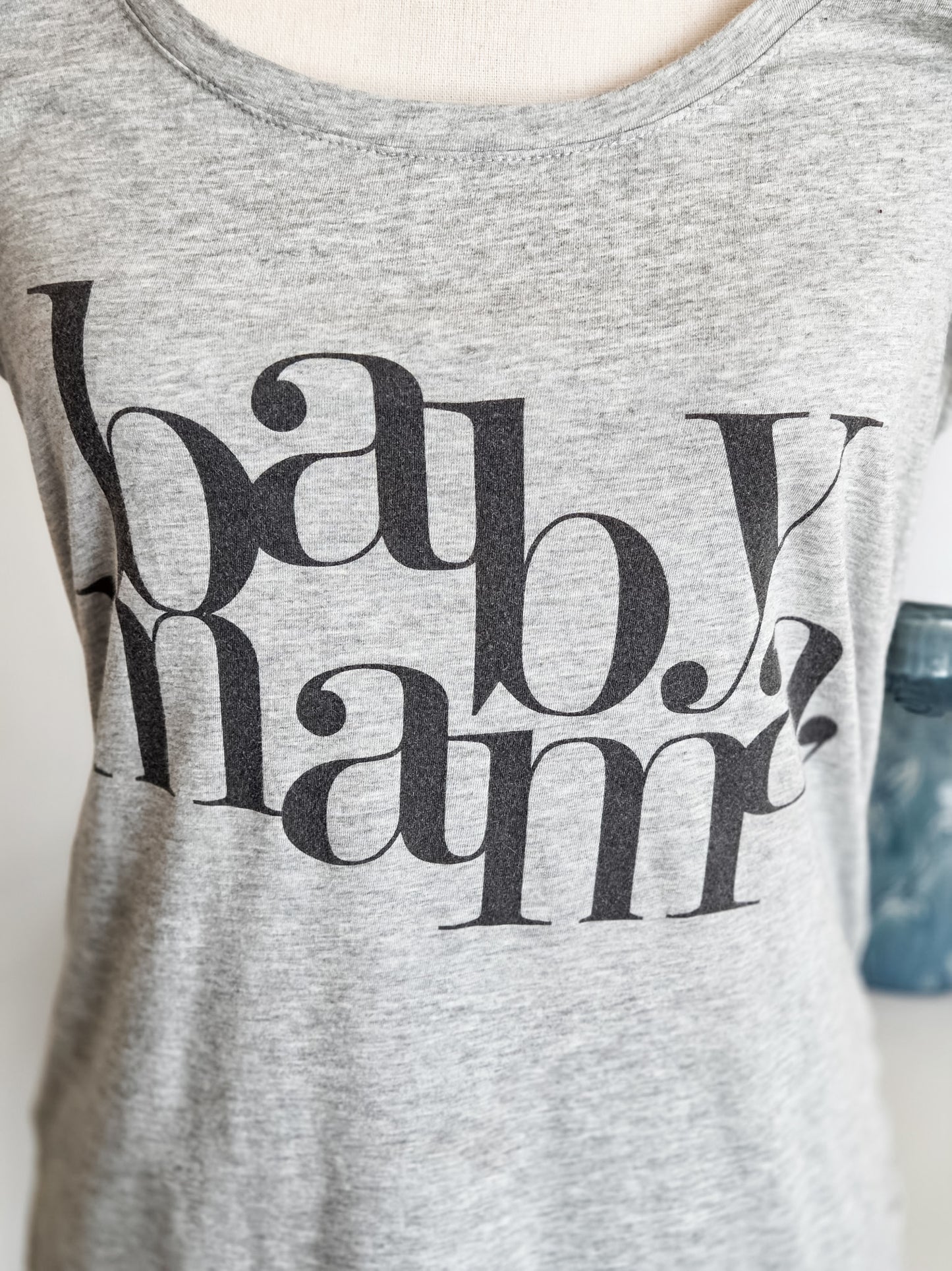Gray “Baby Mama” Maternity Top S