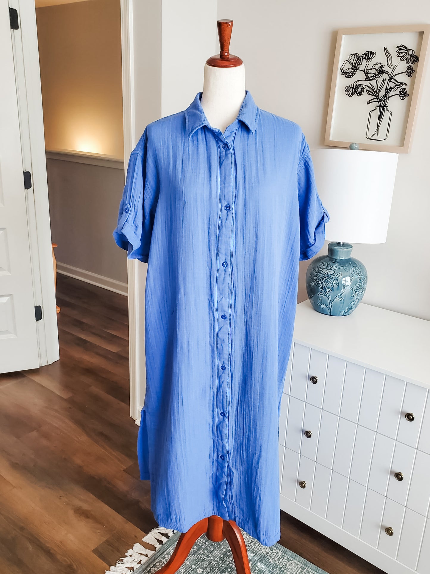 Blue Cotton Dress M