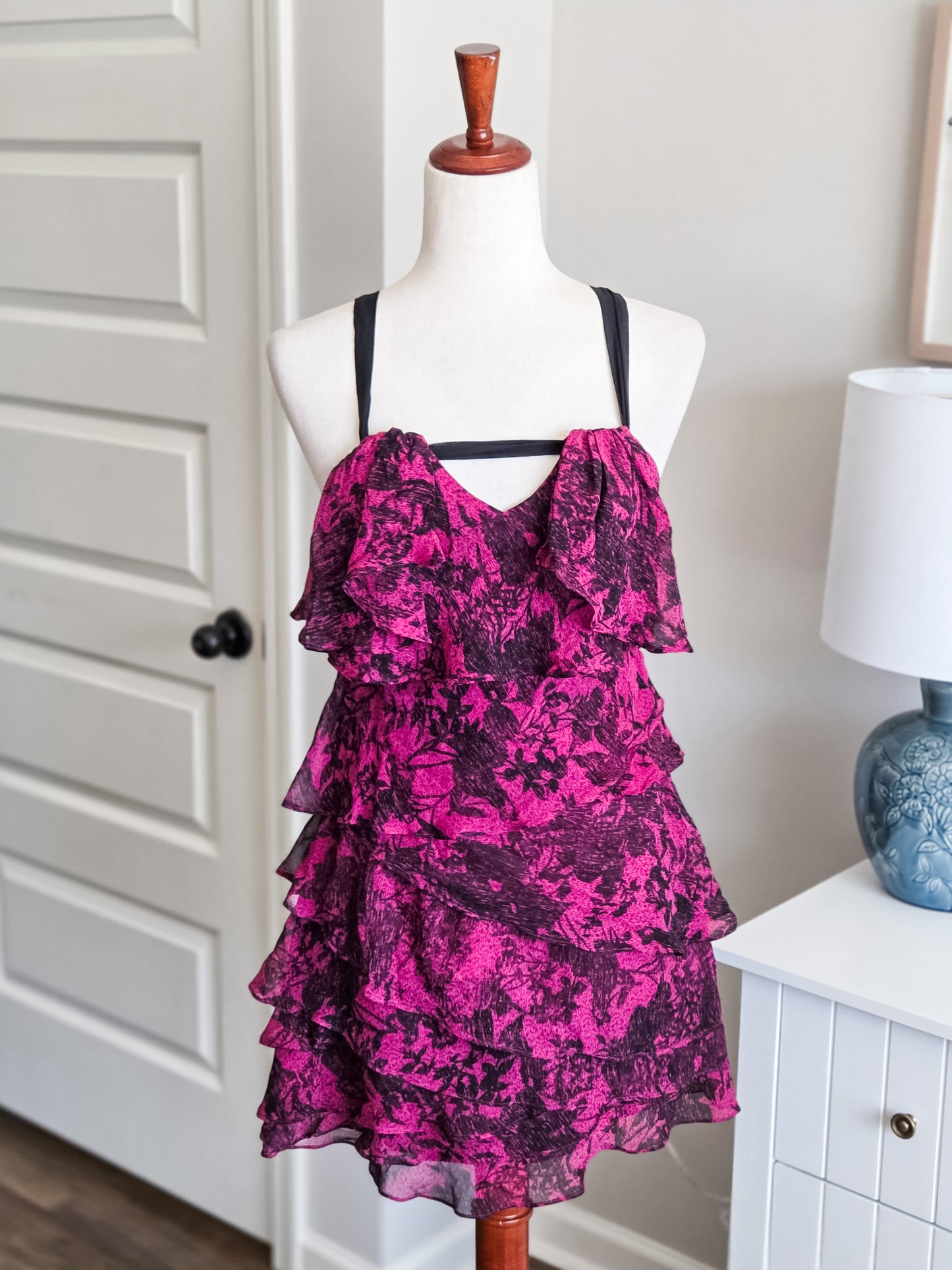 Purple Black Silk Cocktail Dress 2
