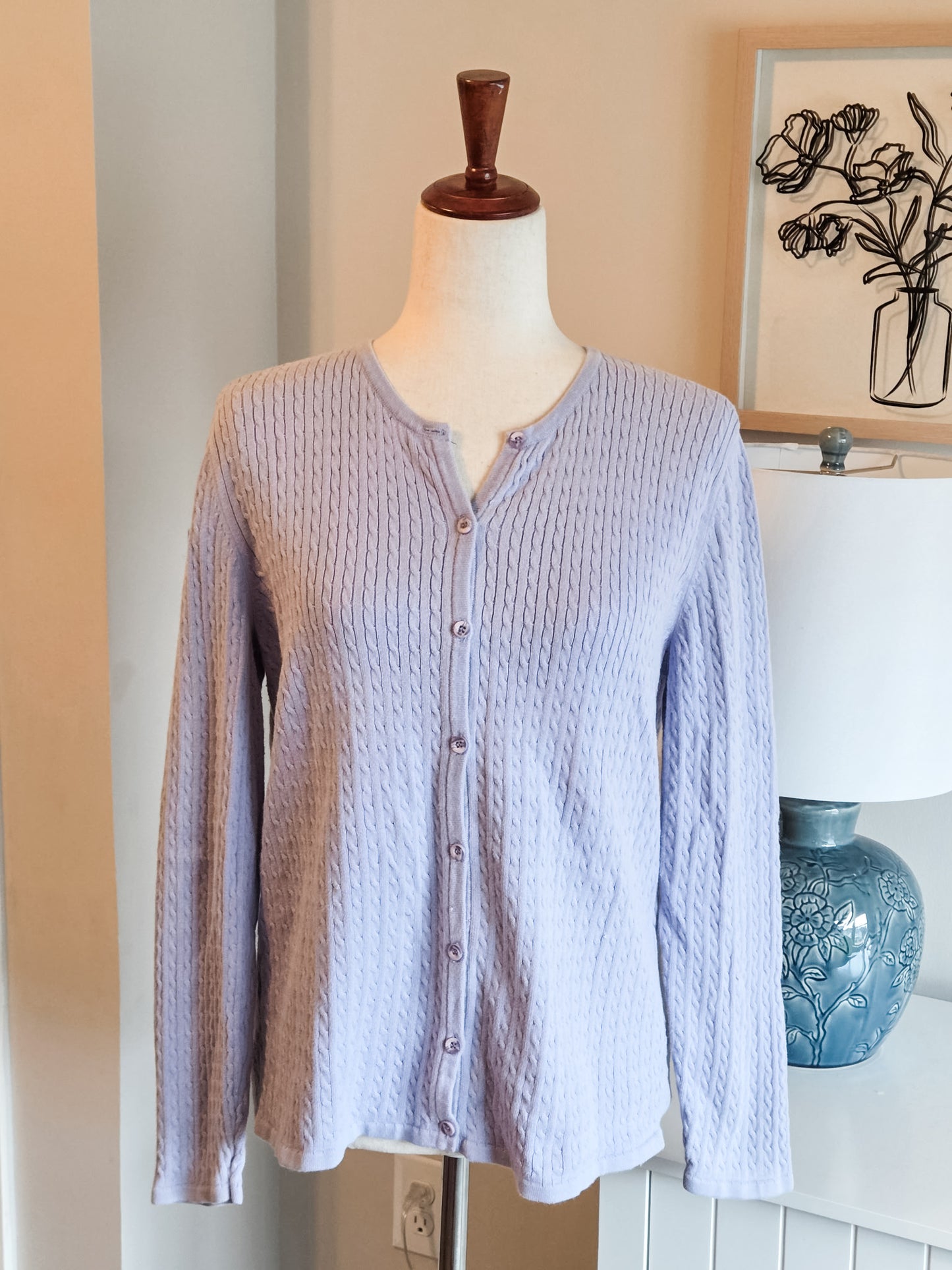 Periwinkle Cotton Cardigan S