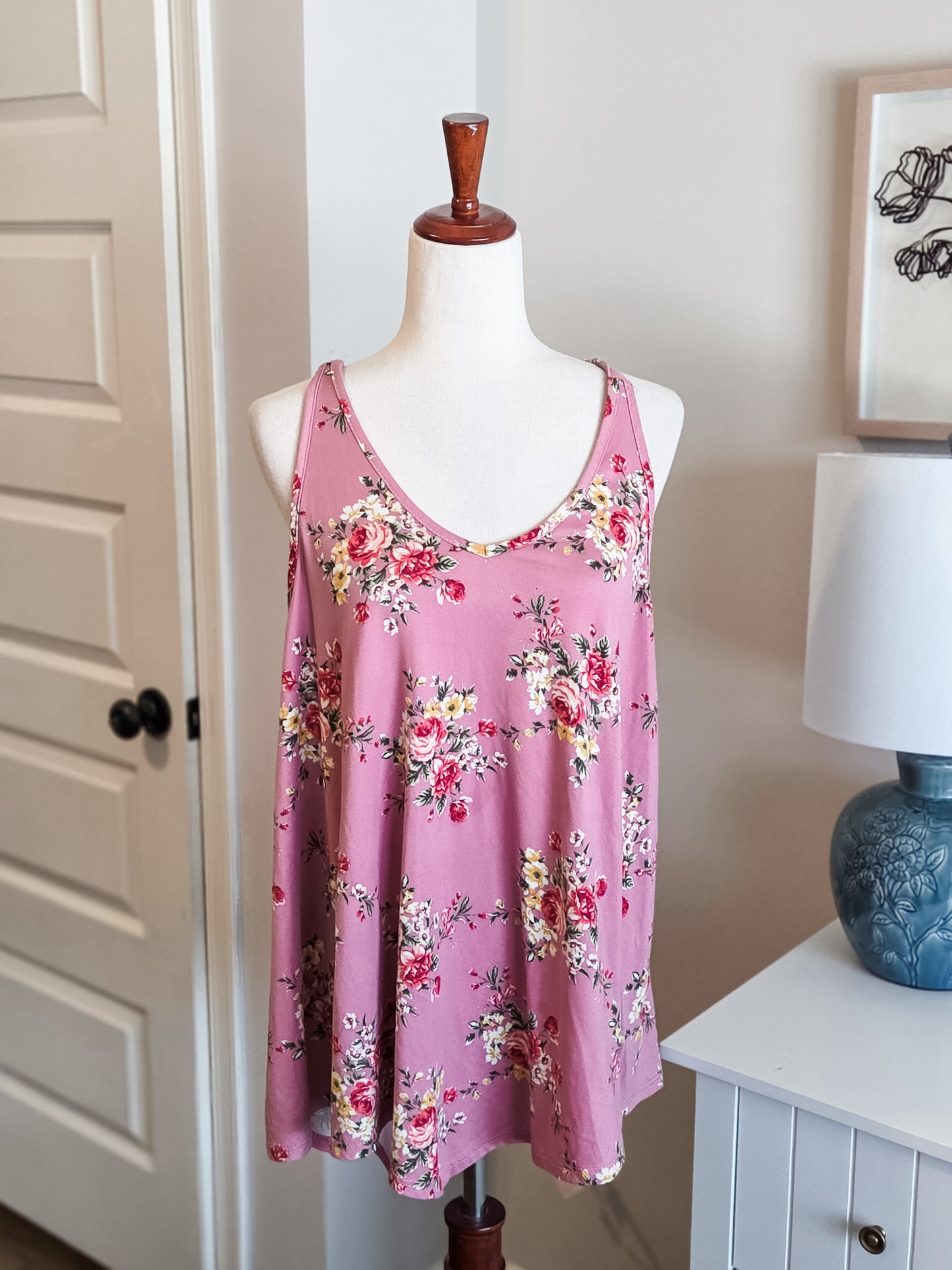 Pink Floral Tank 2X