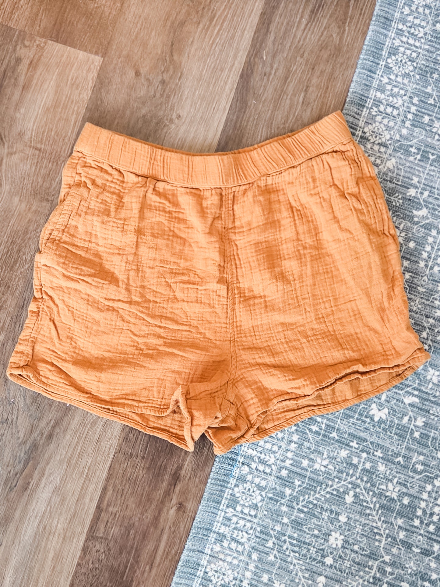 Mustard Cotton Shorts S