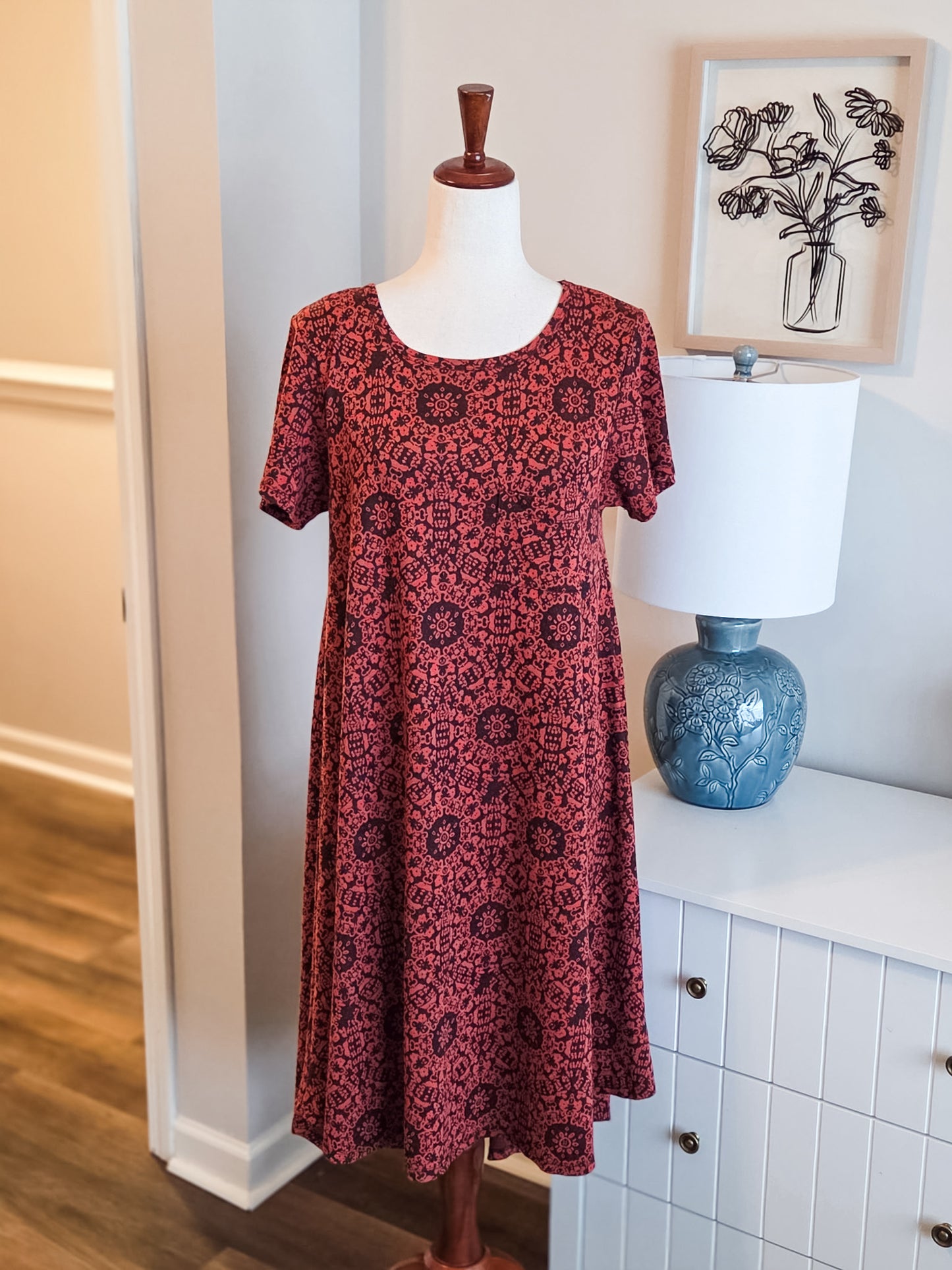 Orange Black Carly Dress S/M