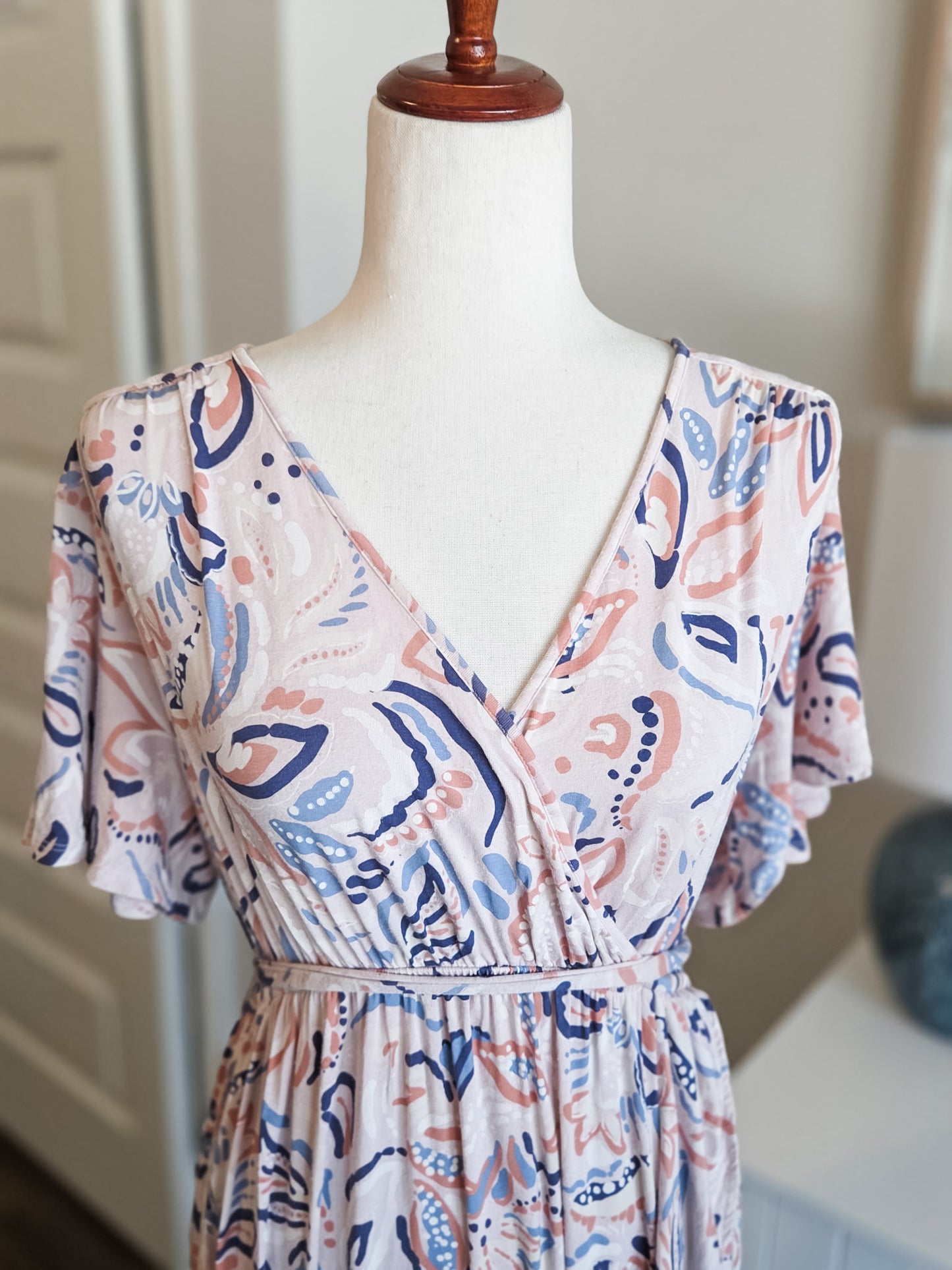 Pink Print Maternity Maxi Dress XXL