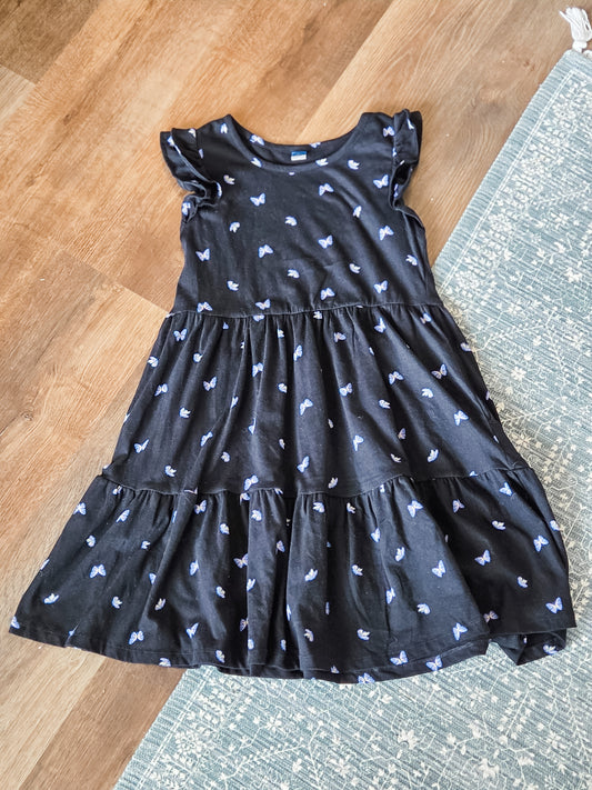 Black Blue Butterfly Dress Youth L