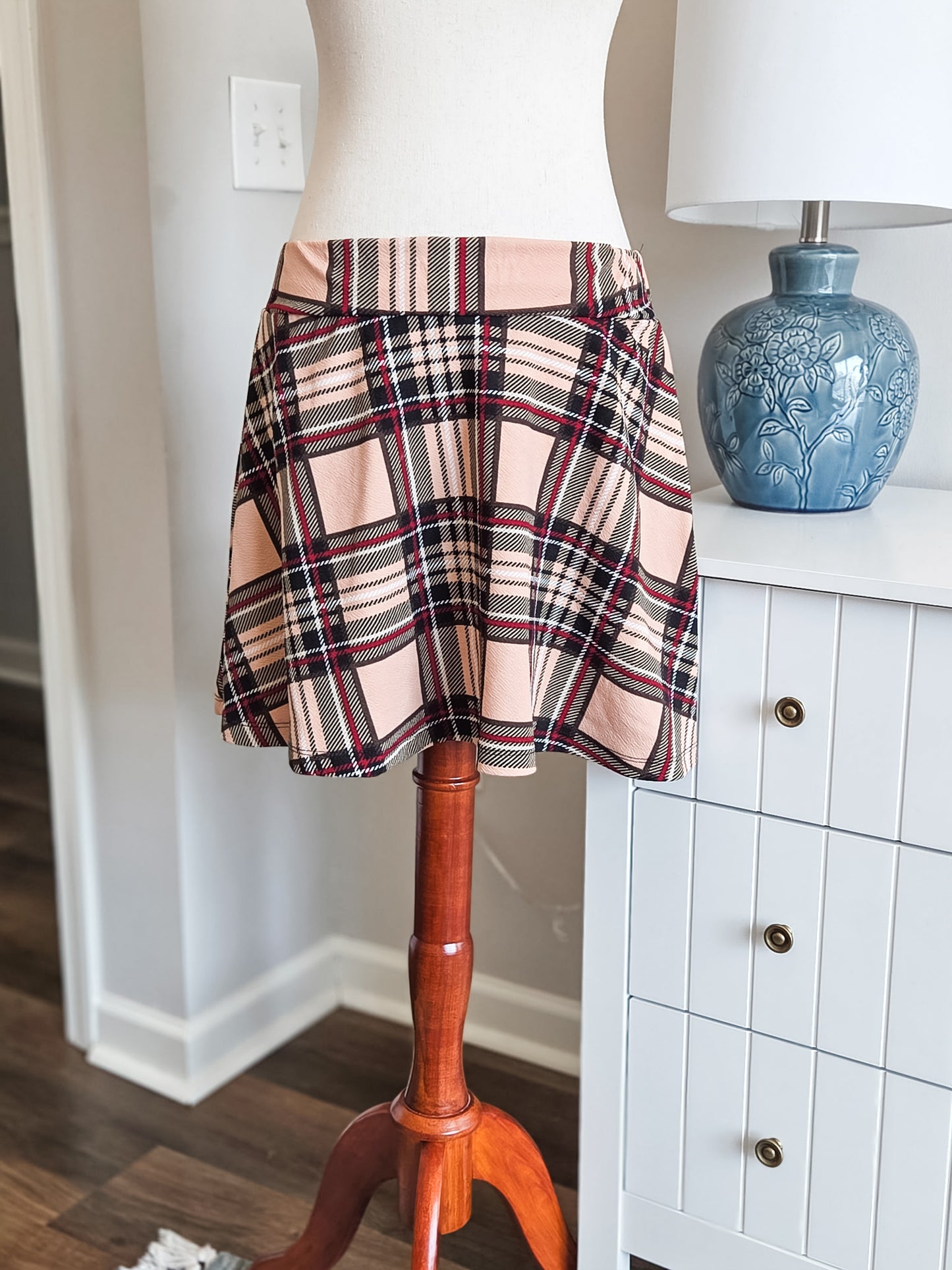 Peach Plaid Skirt XS/S