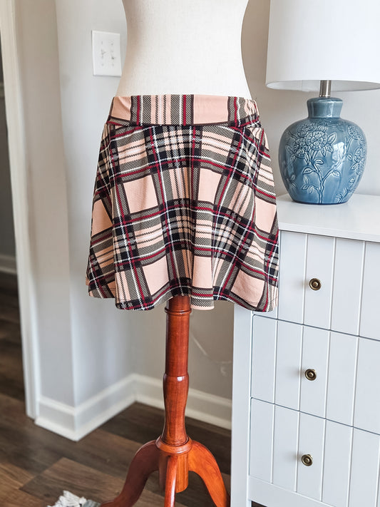 Peach Plaid Skirt XS/S