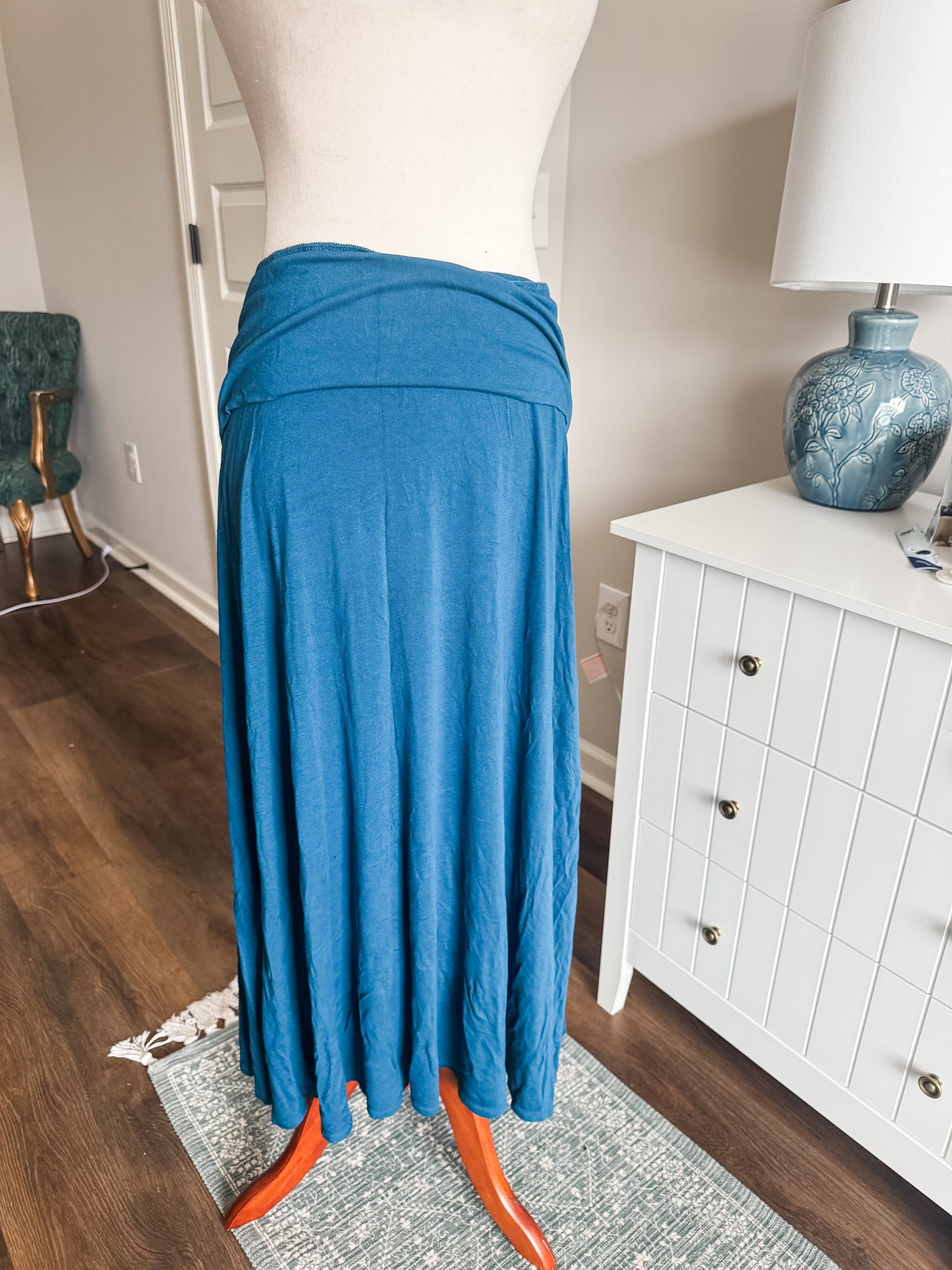 Teal Maxi Skirt XXL