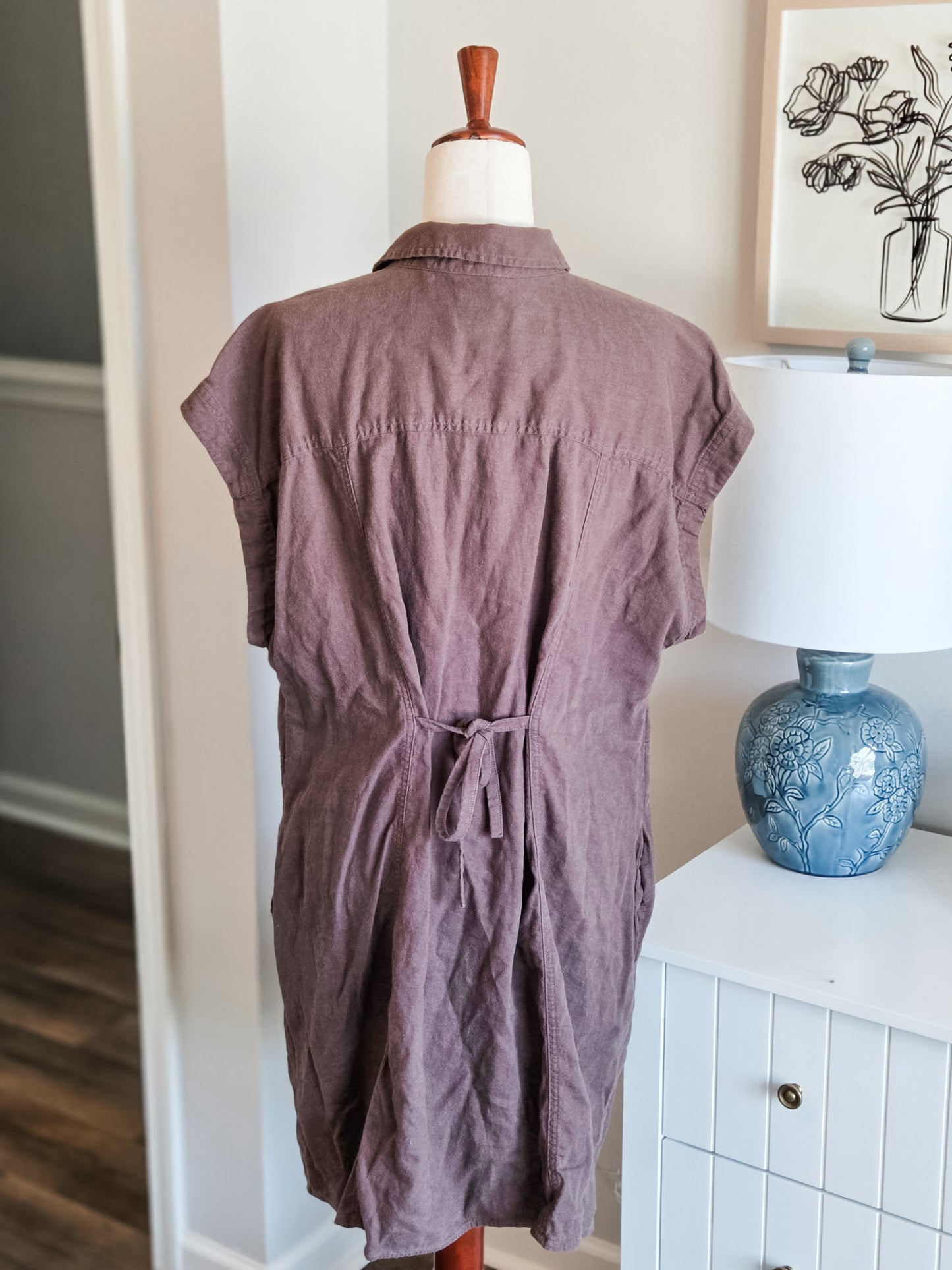 Brown Button Down Dress XXL