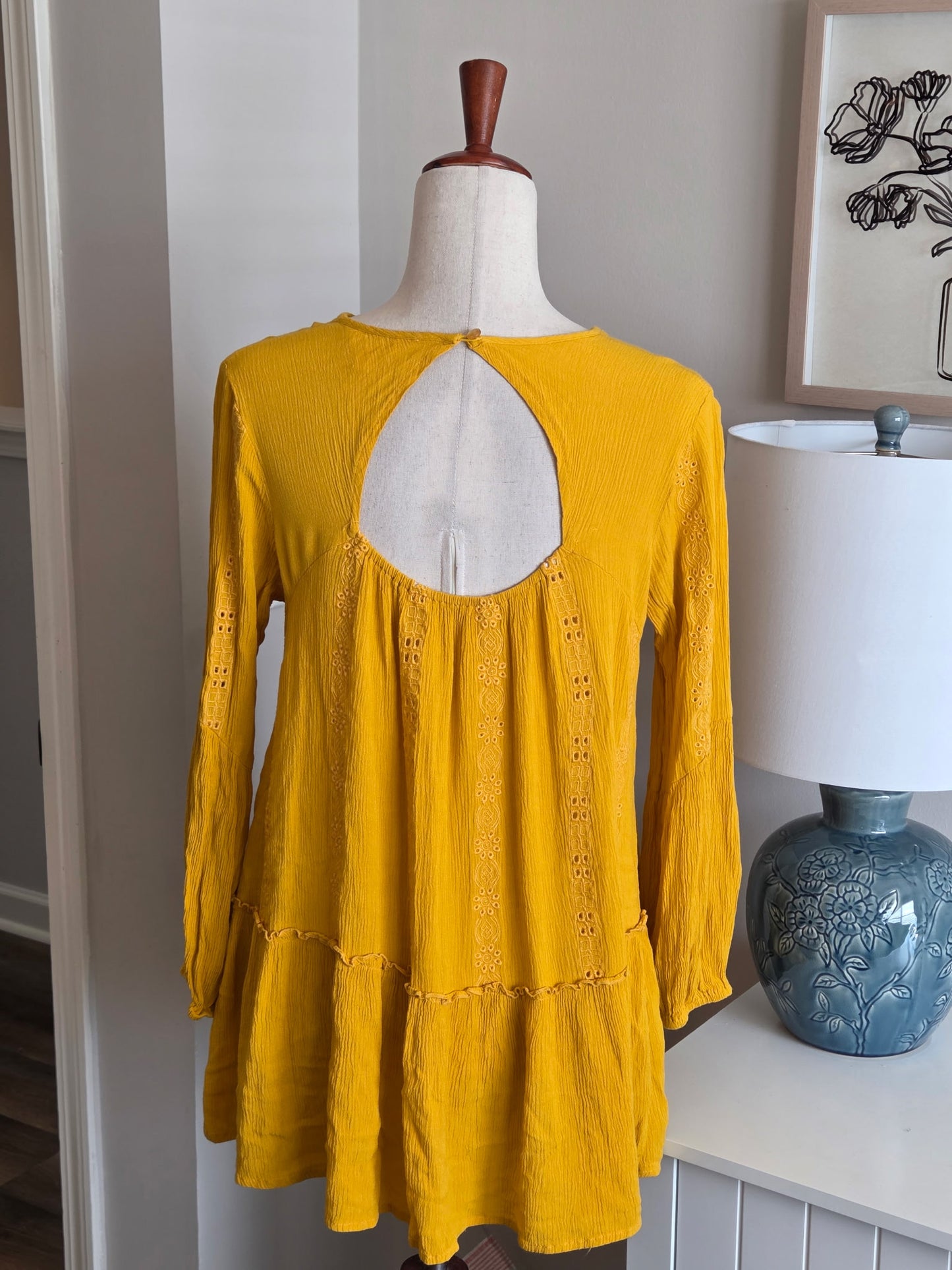 Yellow Eyelet Blouse S