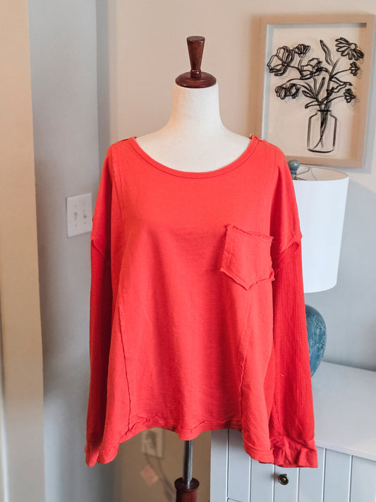 Orangey Red Top 1X