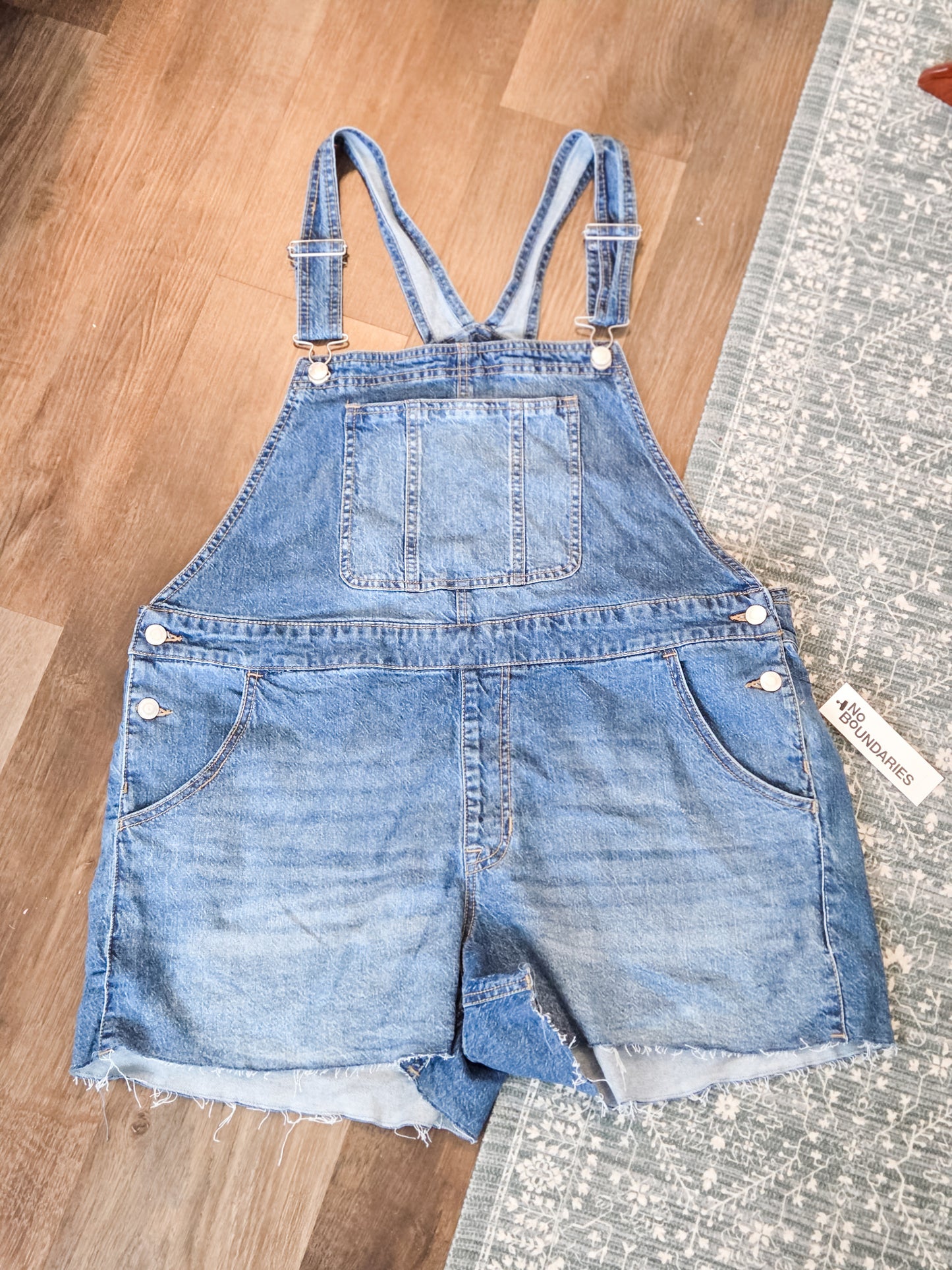 NWT Denim Shortalls XL
