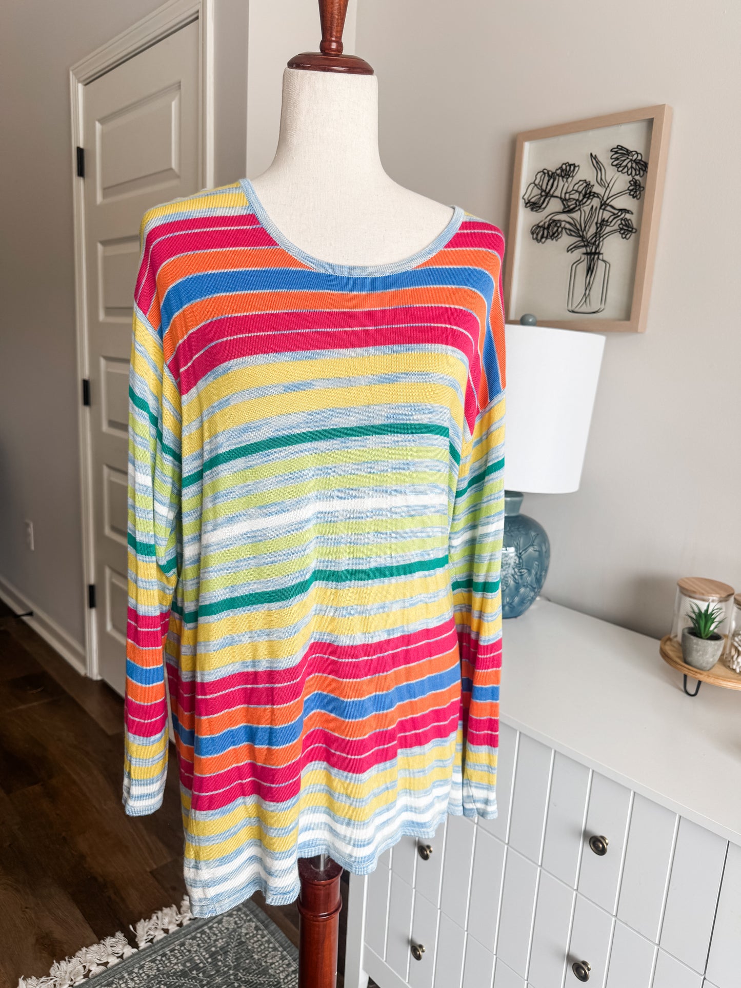 Multi Color Striped Top 1X