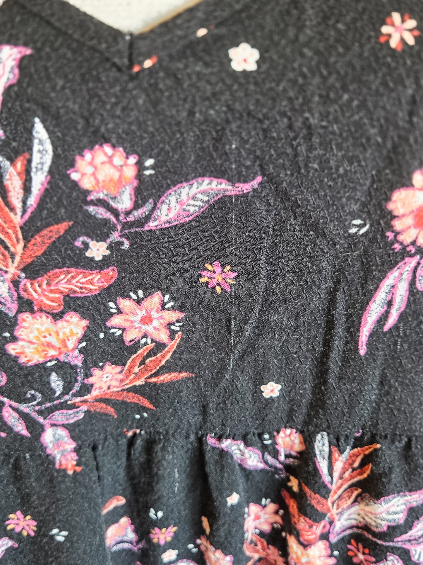 Black Floral Maxi Dress S