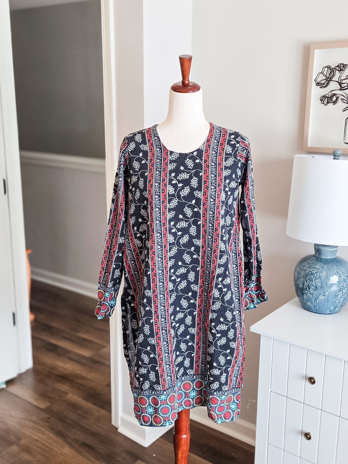Navy Print Tunic S