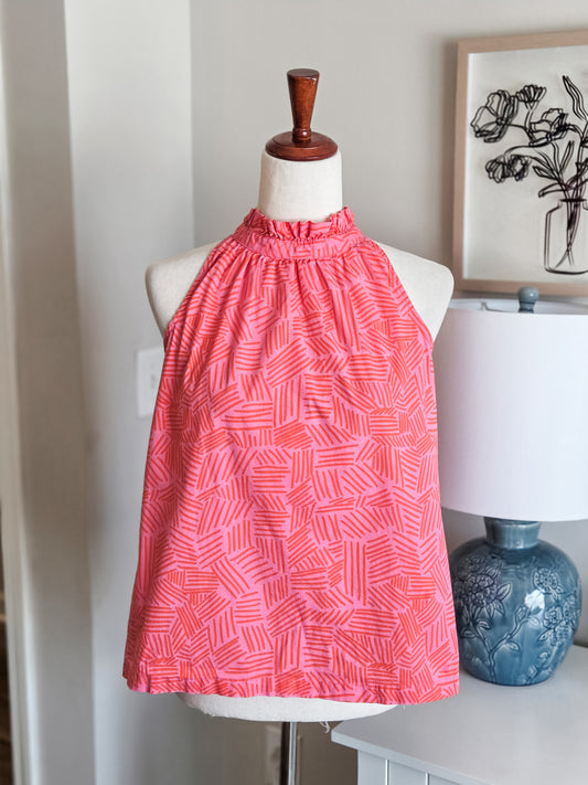 Pink Orange Print Tank S