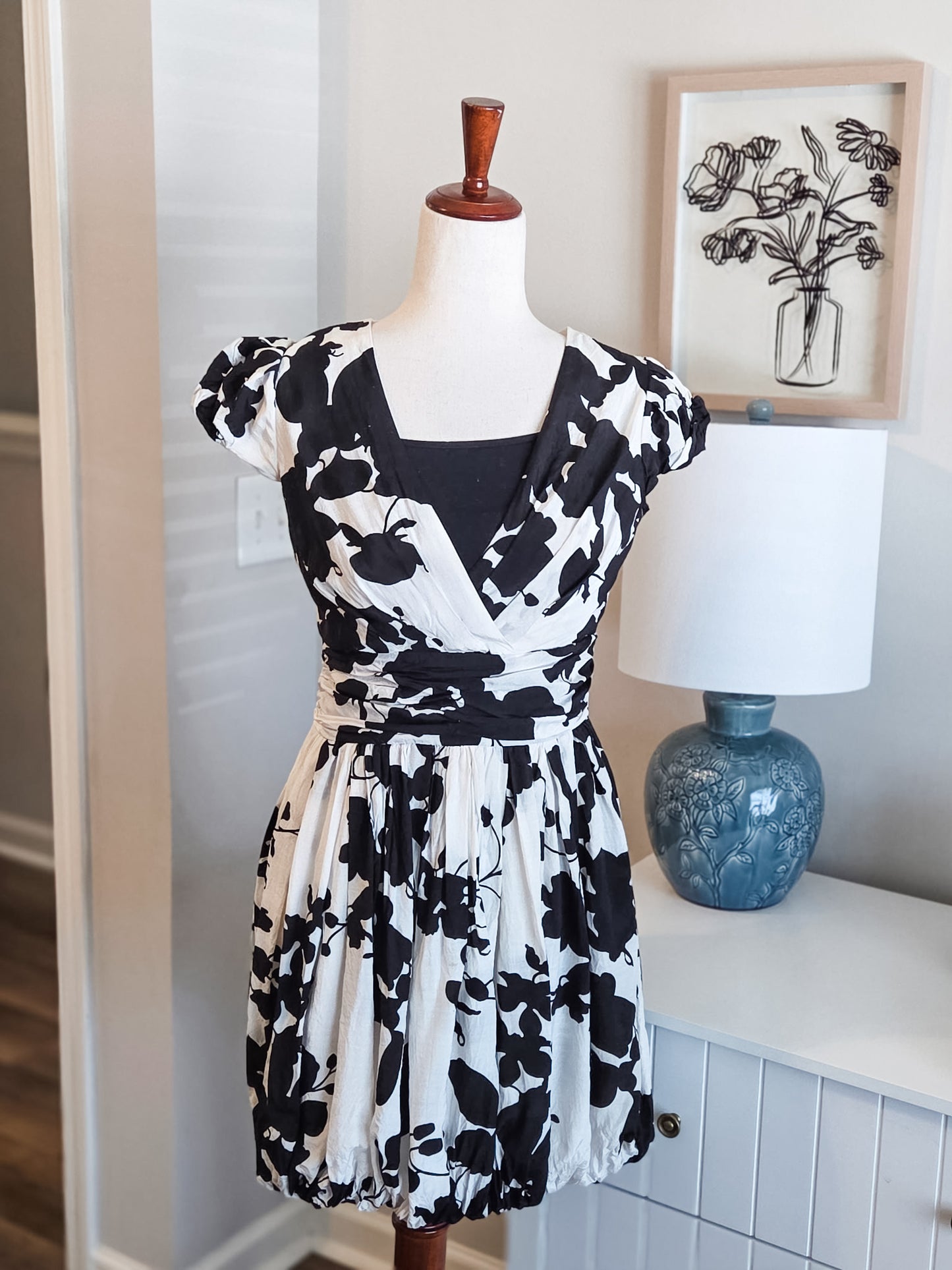Black White Print Dress XS/S