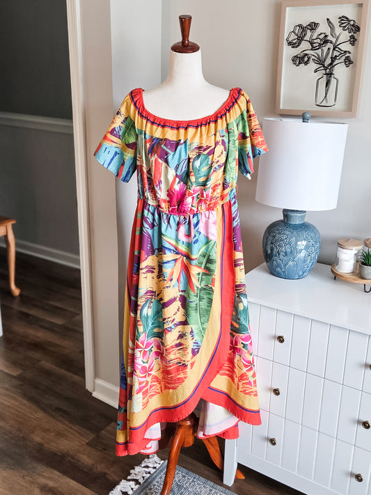 Tropical Print Dress XL/1X
