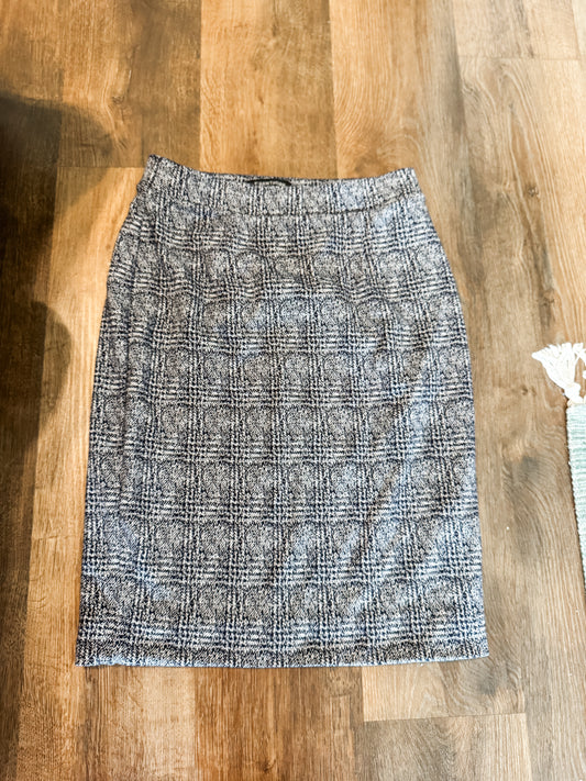 Gray Plaid Skirt S