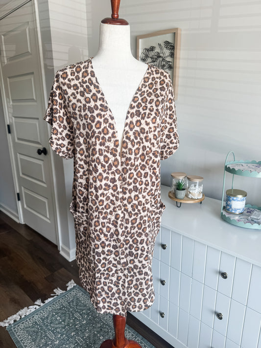 NEW Animal Print Short Sleeve Cardigan