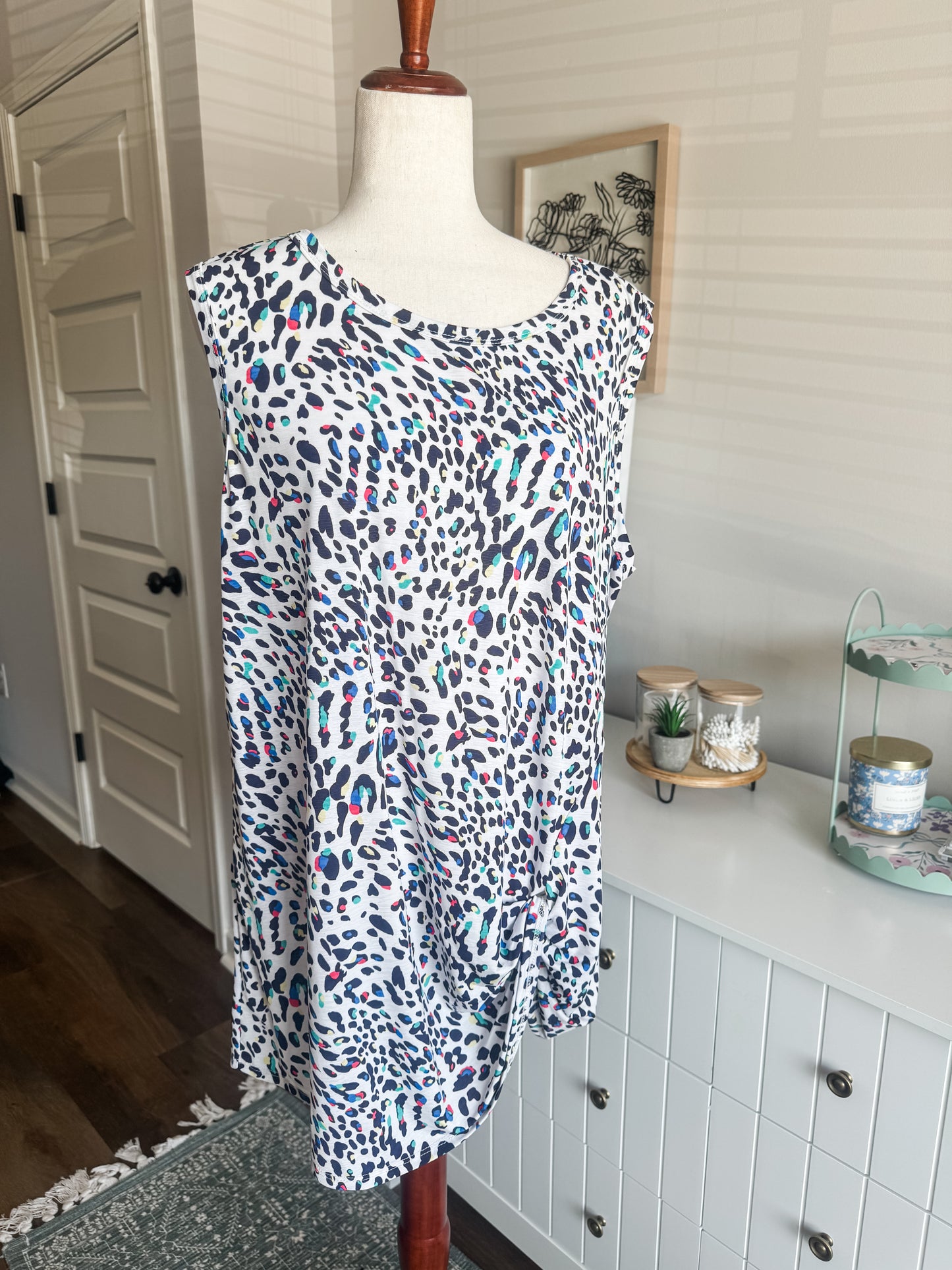 Multi Color Animal Print Tank 3X