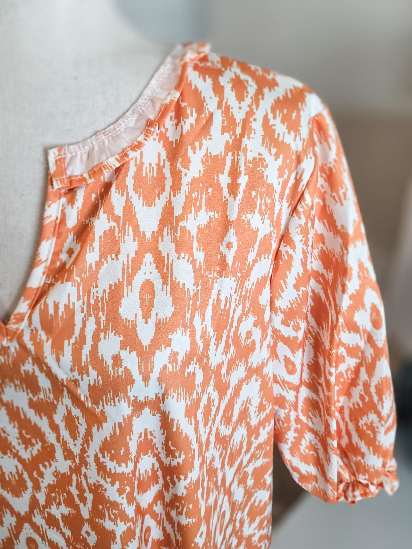 Orange Print Maxi Dress XL