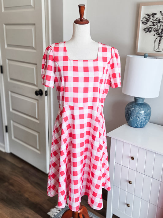 Pink Gingham Dress M/L