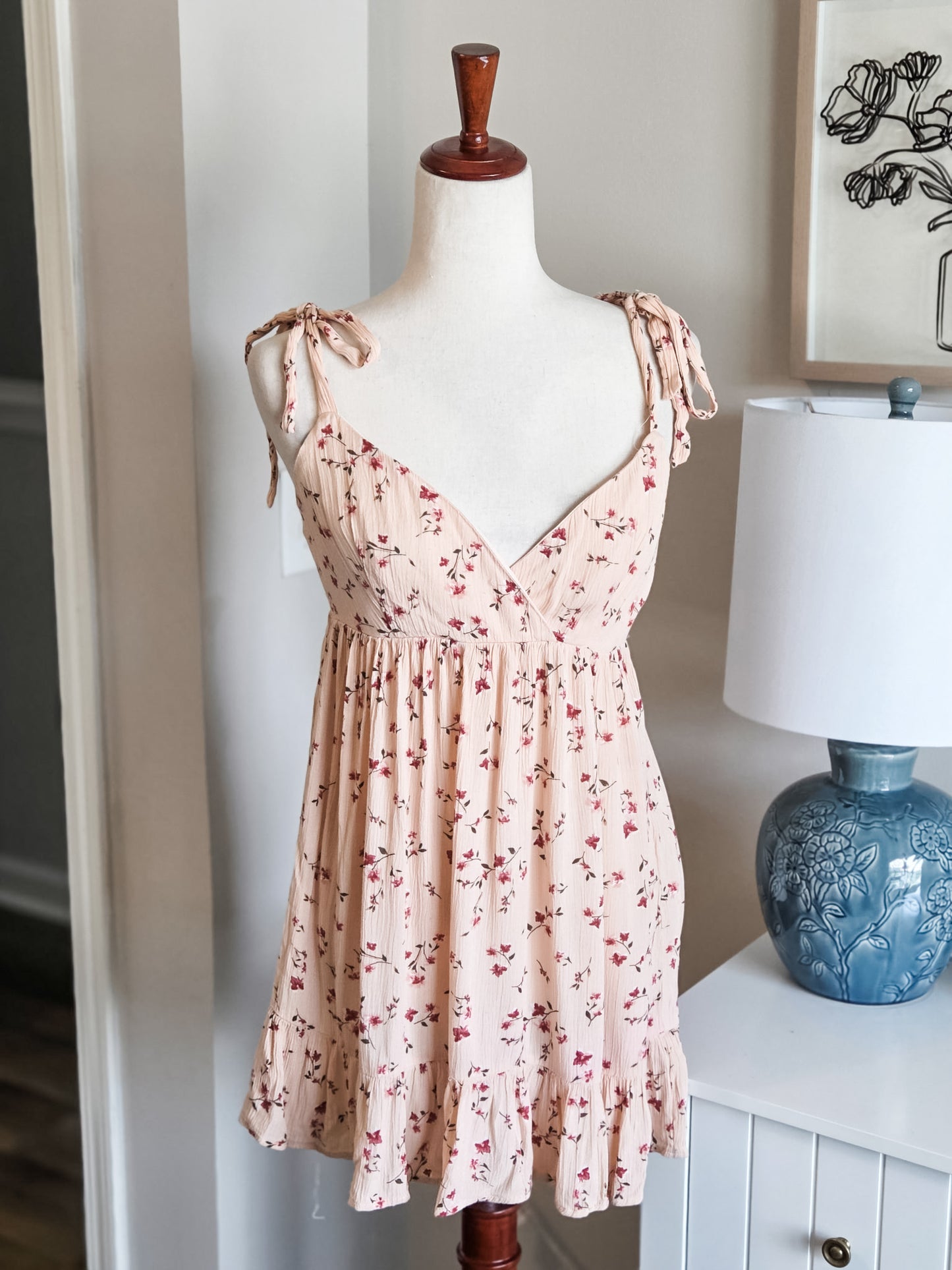 Pink Floral Sundress S