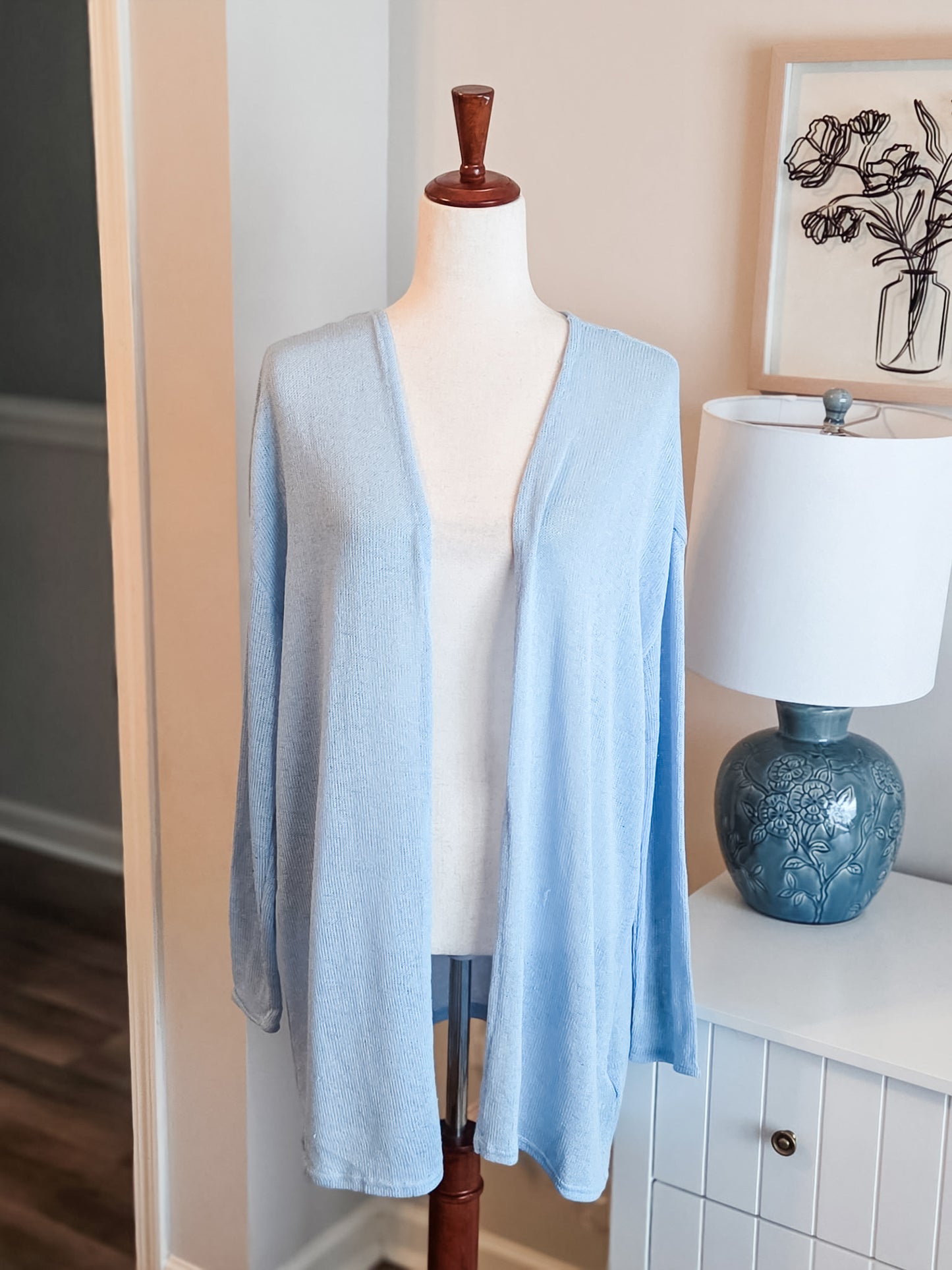 Blue Open Cardigan M