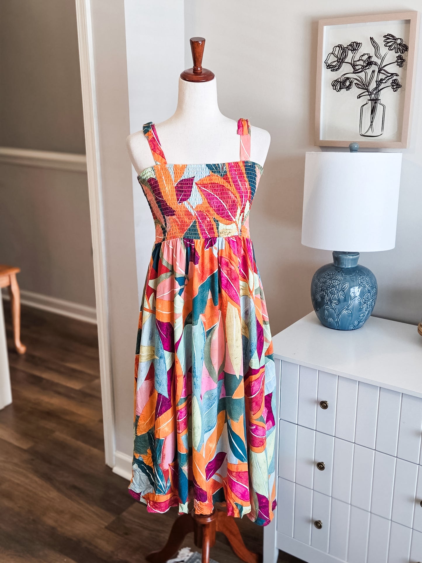 Tropical Smocked Dress Youth XL