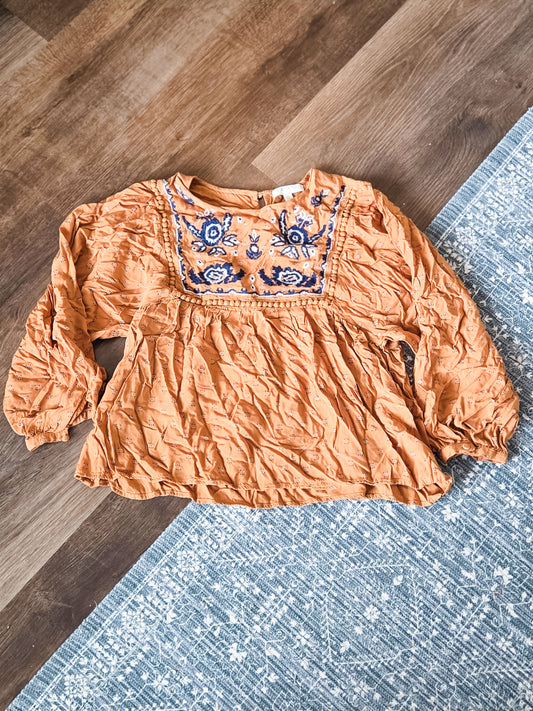 Mustard Embroidered Top Youth XL