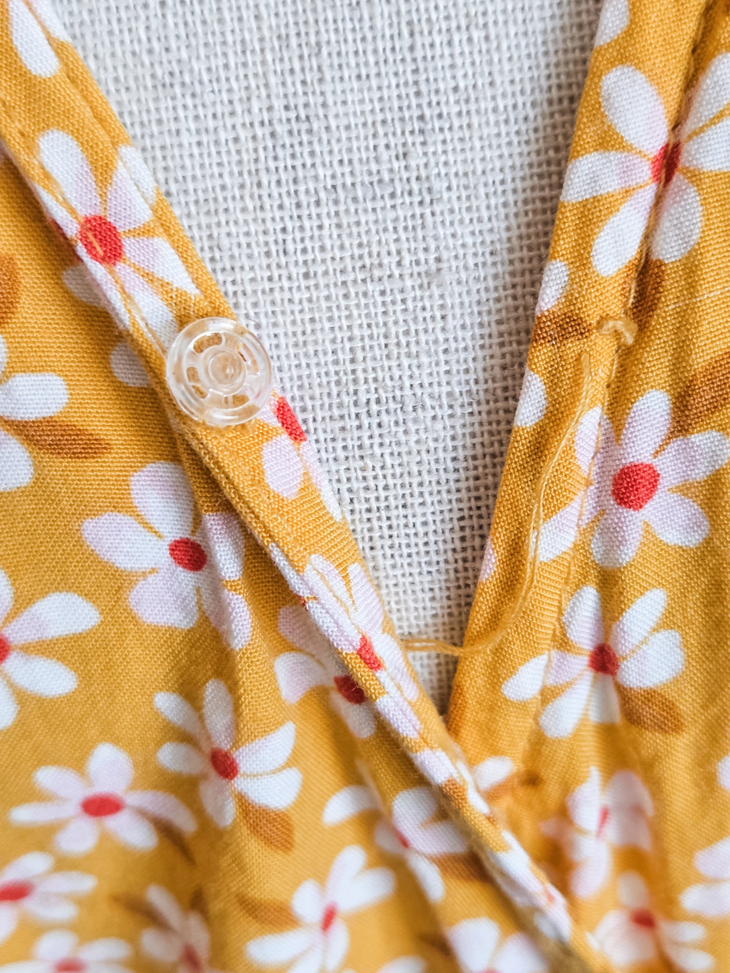 Yellow Floral Wrap Dress M