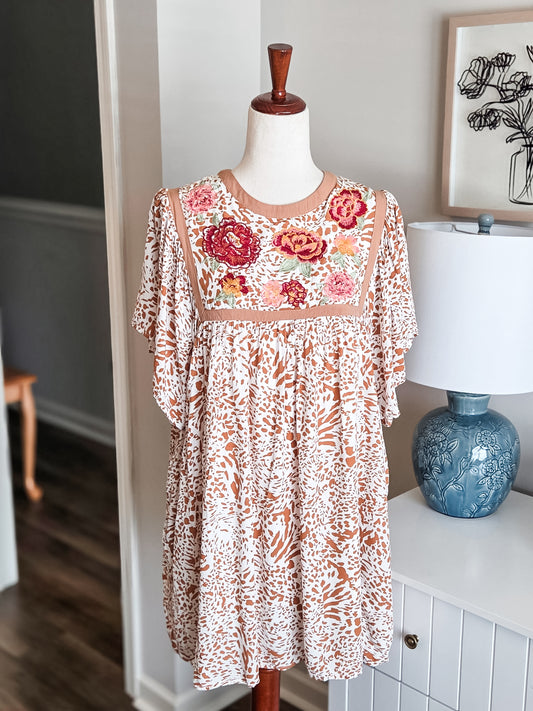 Camel Embroidered Tunic M