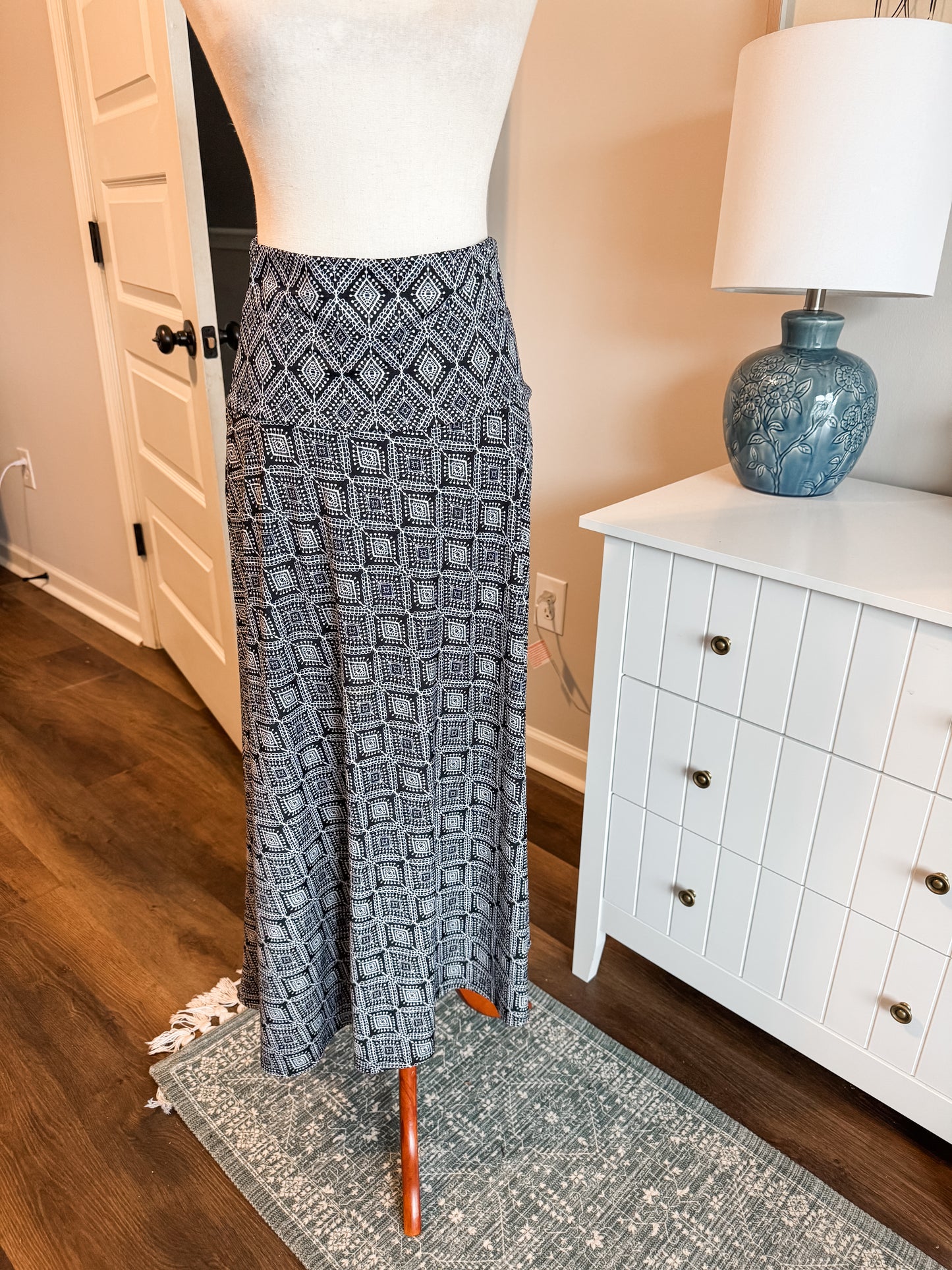 Black White Maxi Skirt S