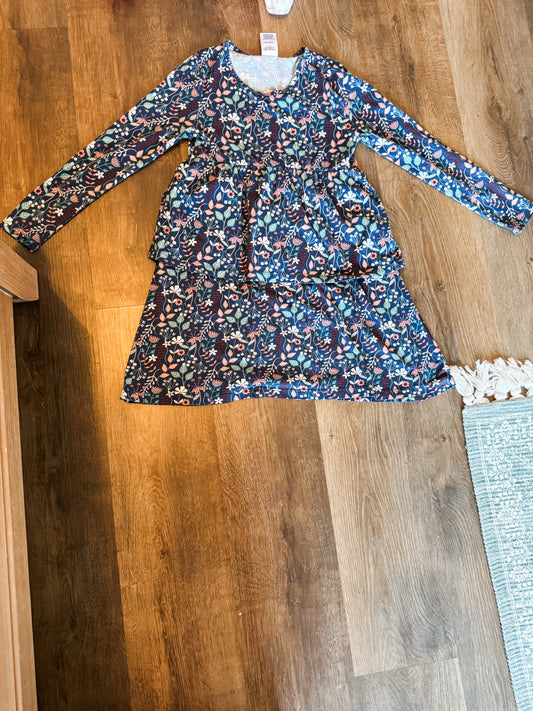 Navy Floral Dress Youth S