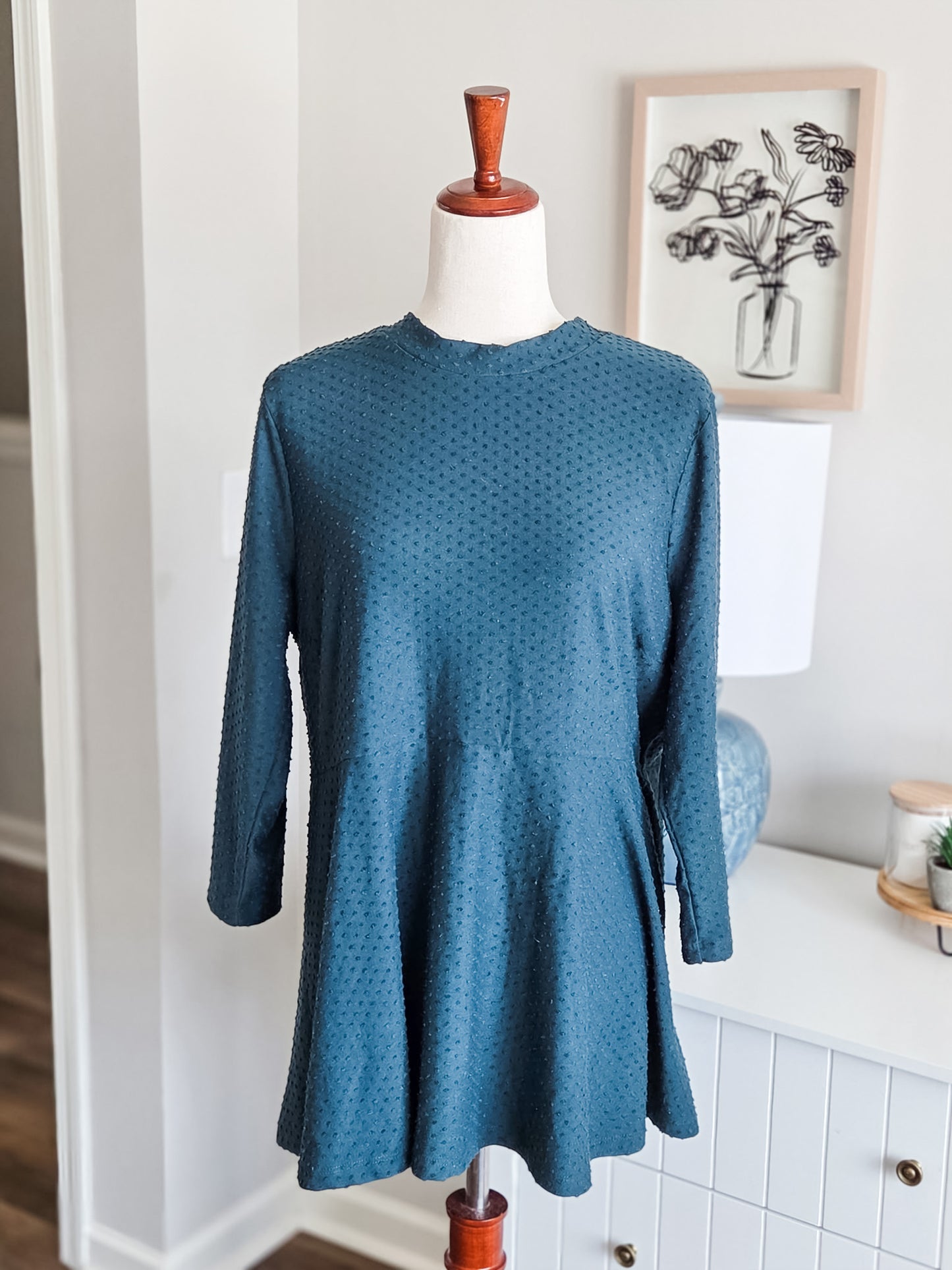 Dark Green Swiss Dot Maternity Top XL