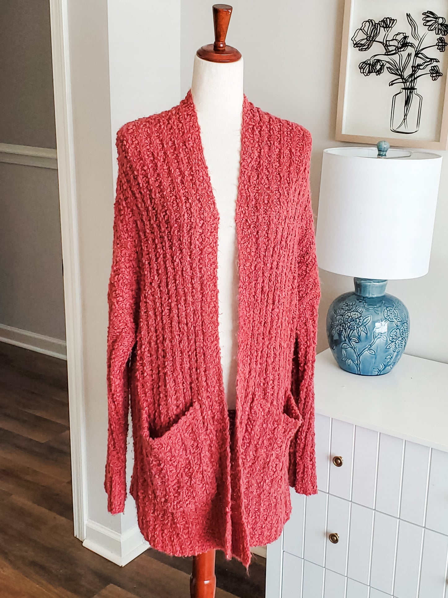 Pink Textured Cardigan M/L