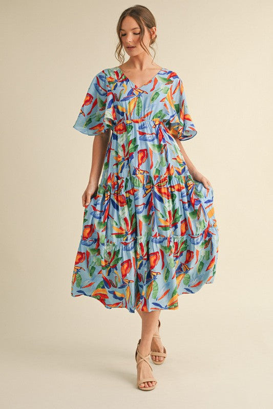 NEW Blue Multi Color Dress