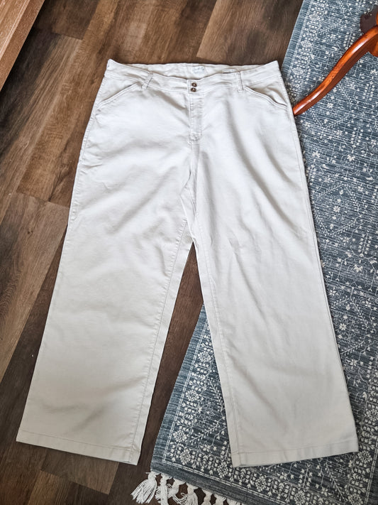 Khaki High Rise Wide Leg Pants 18W