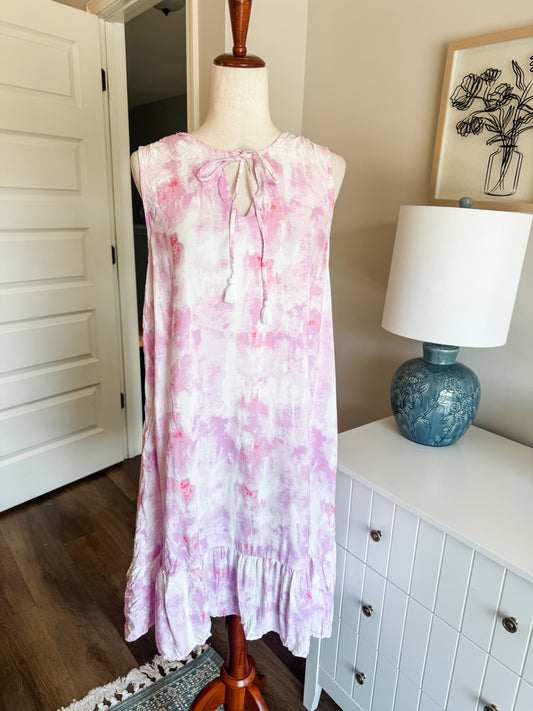 Purple Pink White Dress L